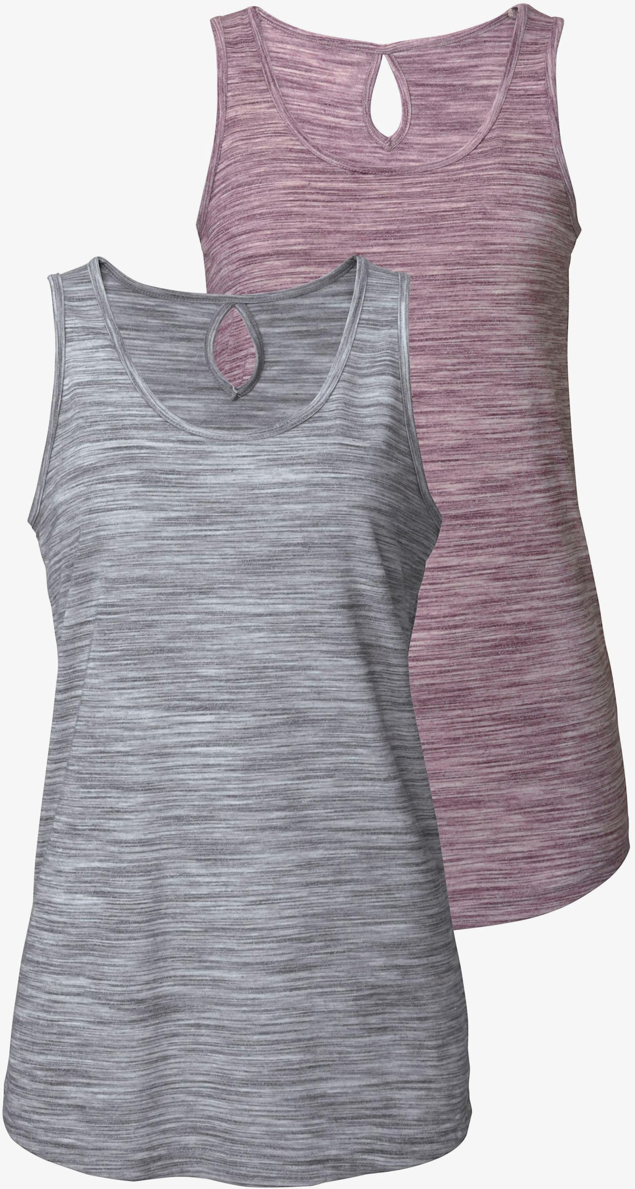 Beachtime Tanktop - beere-meliert, grau-meliert