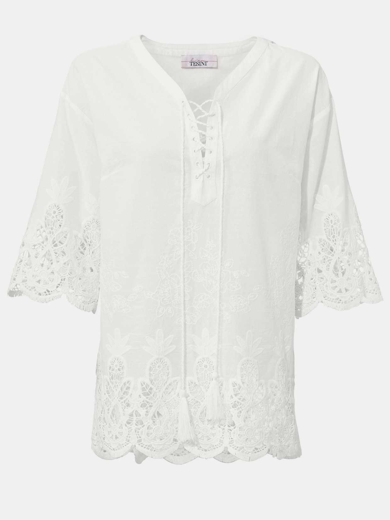Linea Tesini Kanten blouse - offwhite