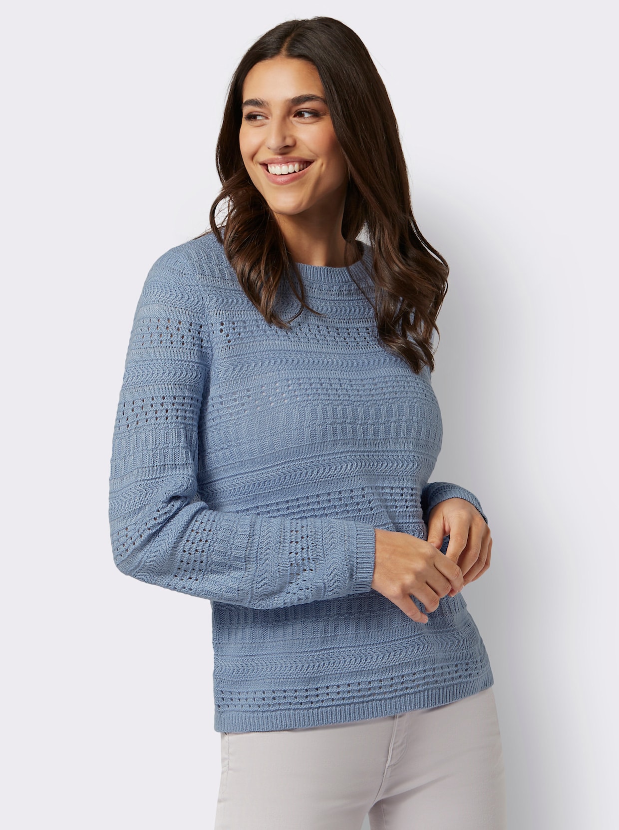 Langarm-Pullover - bleu