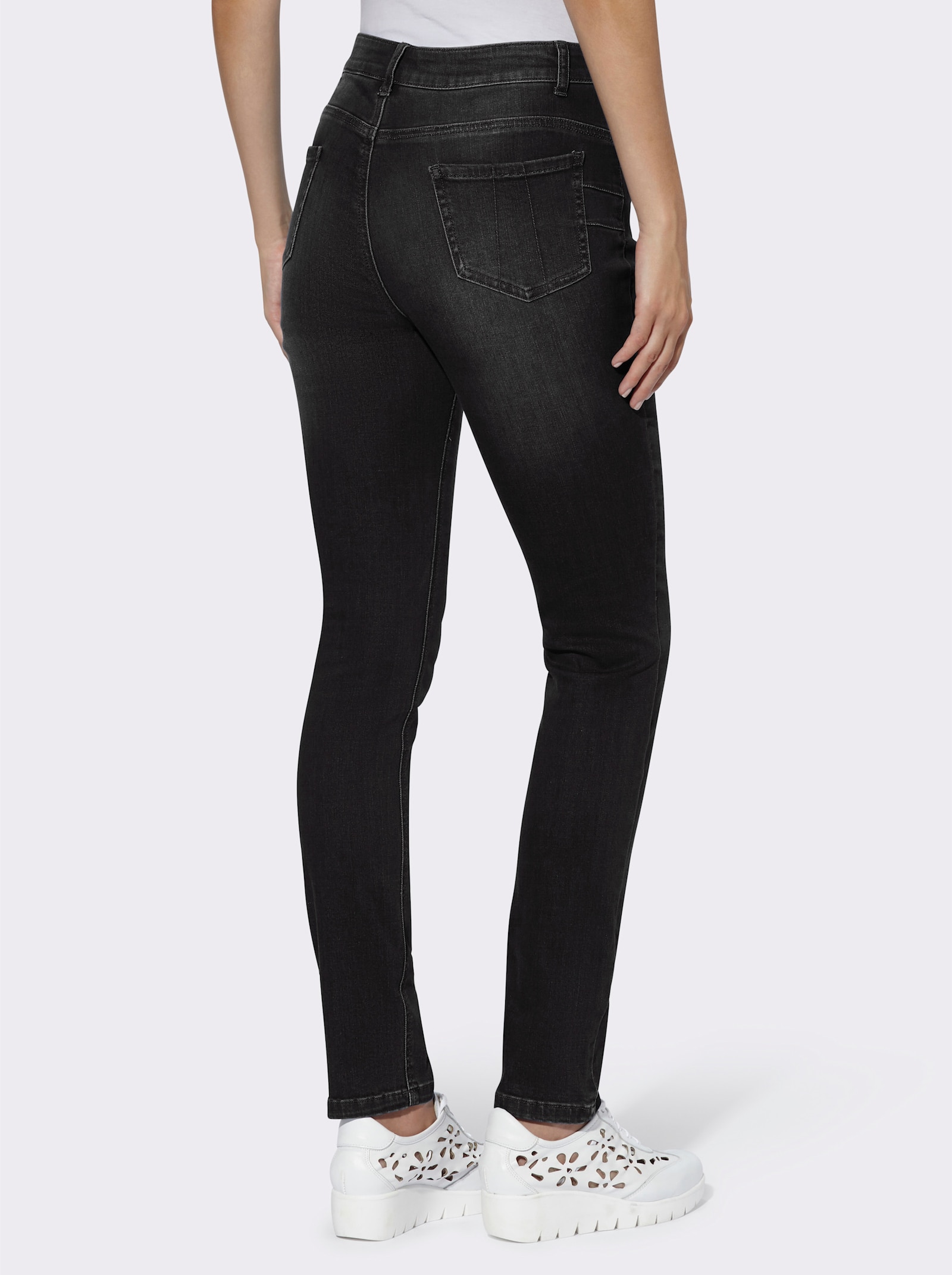 heine Skinny Jeans mit Bauchweg-Effekt - black denim