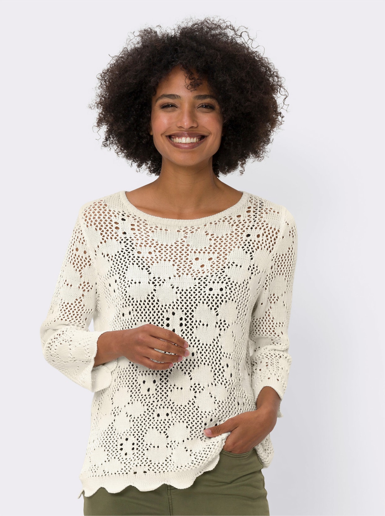 heine Gebreide pullover - ecru