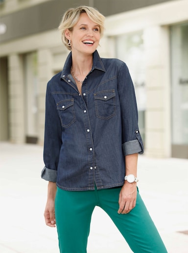 Jeansblouse - dark-blue