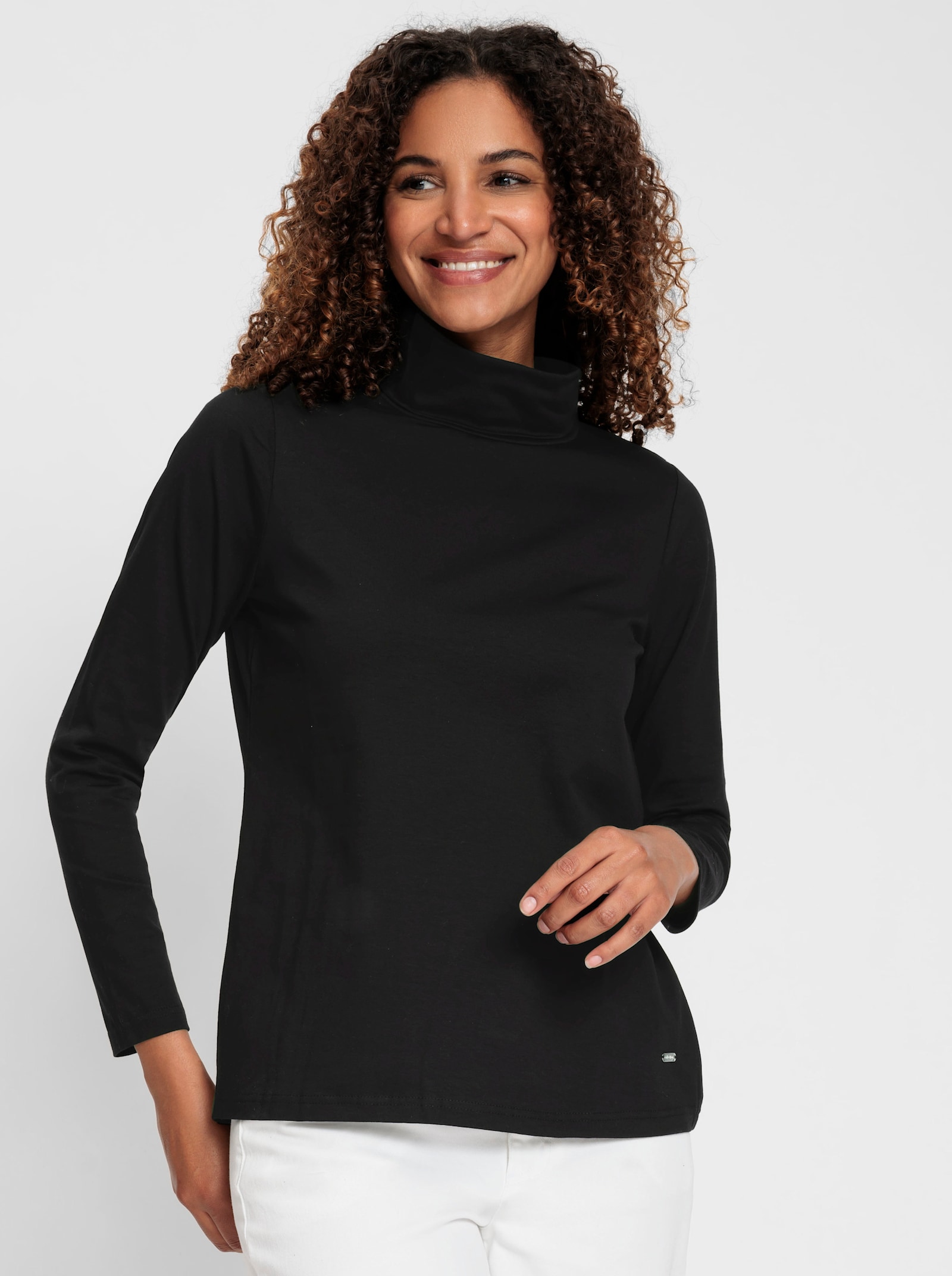 Colshirt met lange mouwen - zwart