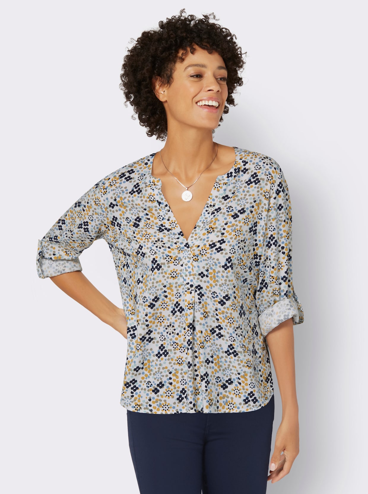 Blouse met print - ecru geprint