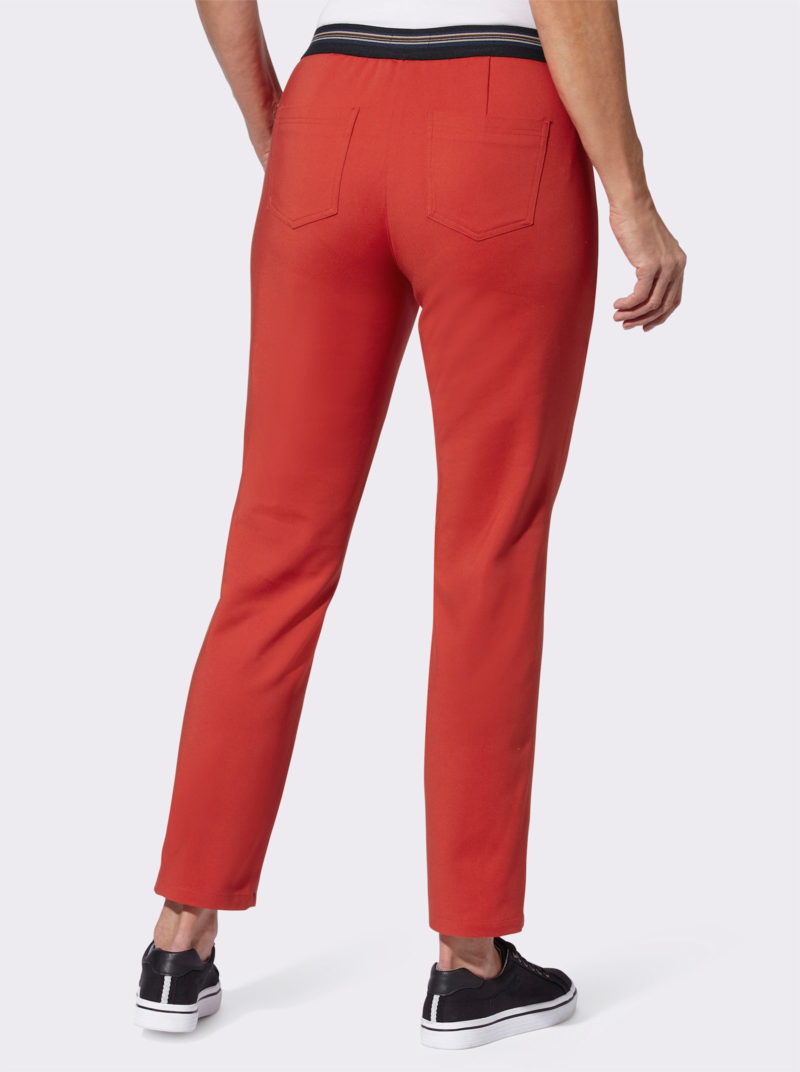 Comfortbroek met ritszakken - rood