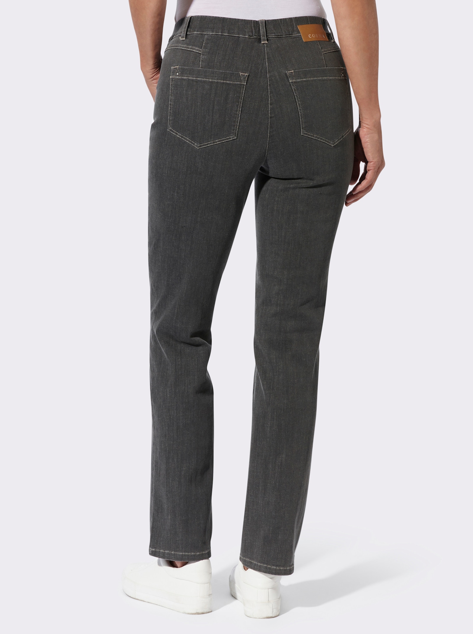 Jeans mit Rundum-Dehnbund - grey-denim