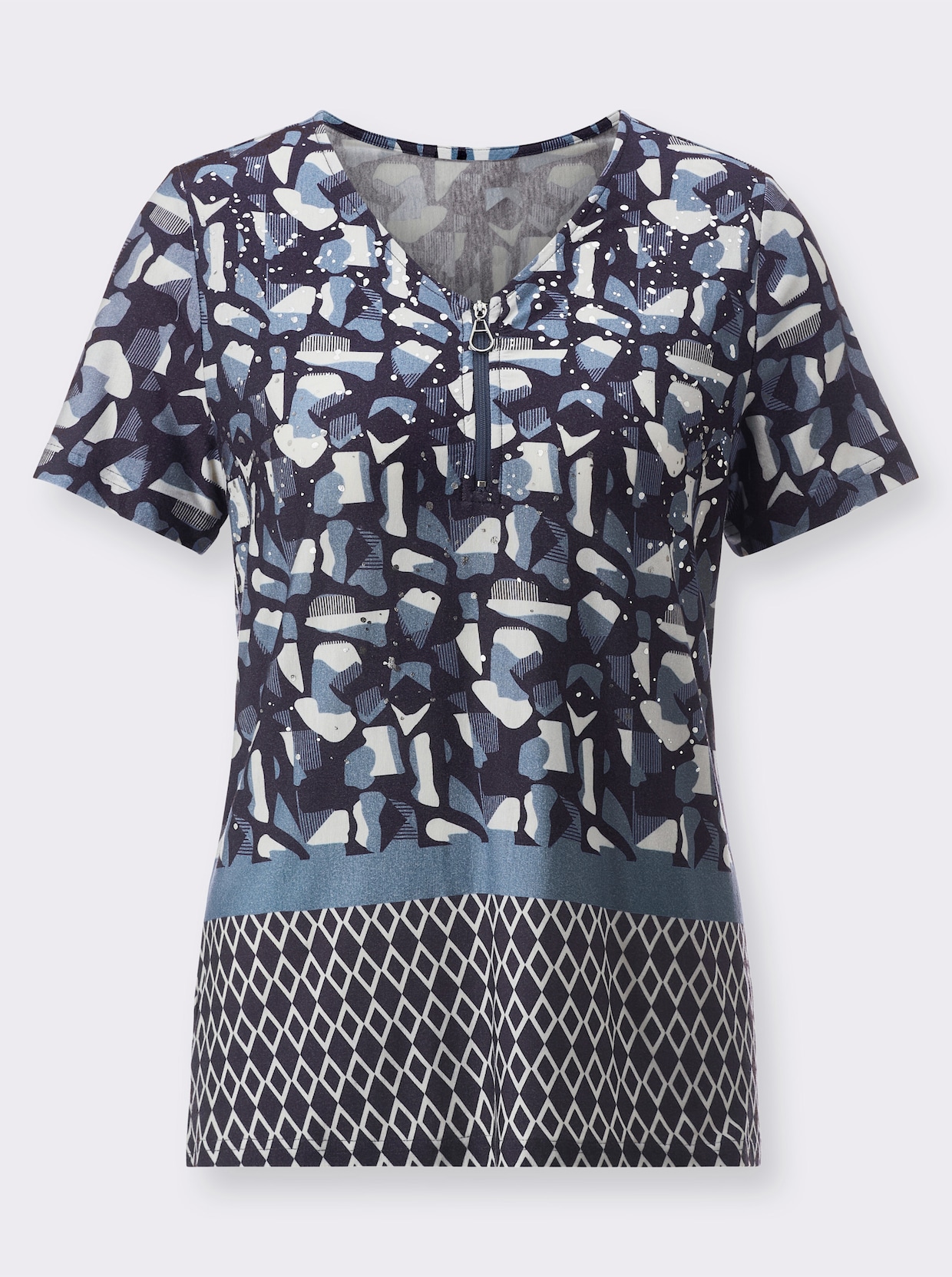 Shirt met korte mouwen - middenblauw/marine gedessineerd