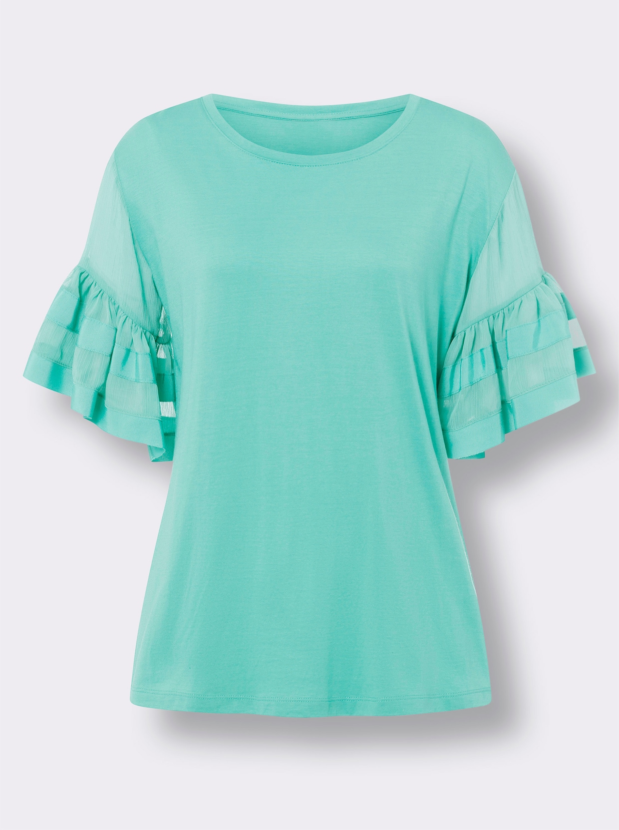 heine Shirt met ronde hals - blauwgroen