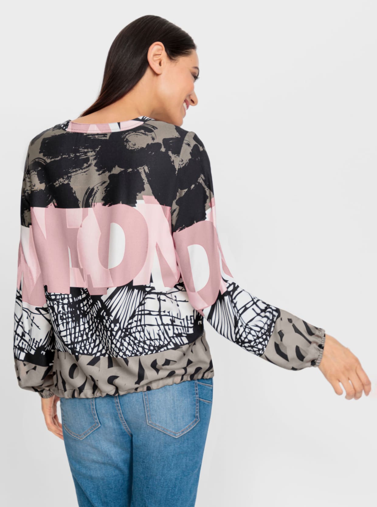 heine Blouse met print - kaki/zwart bedrukt