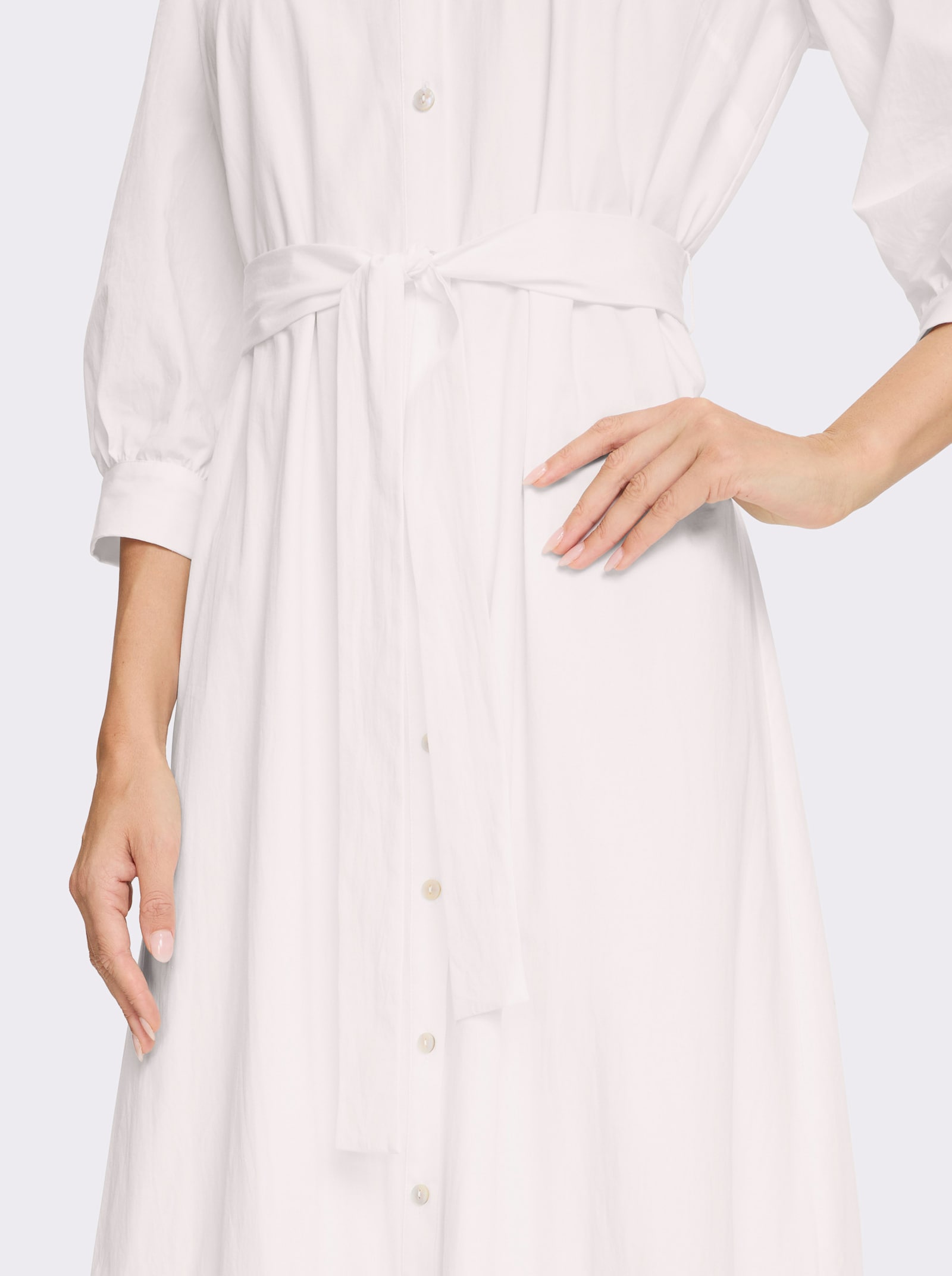 heine Baumwollkleid mit Lochspitze - ecru