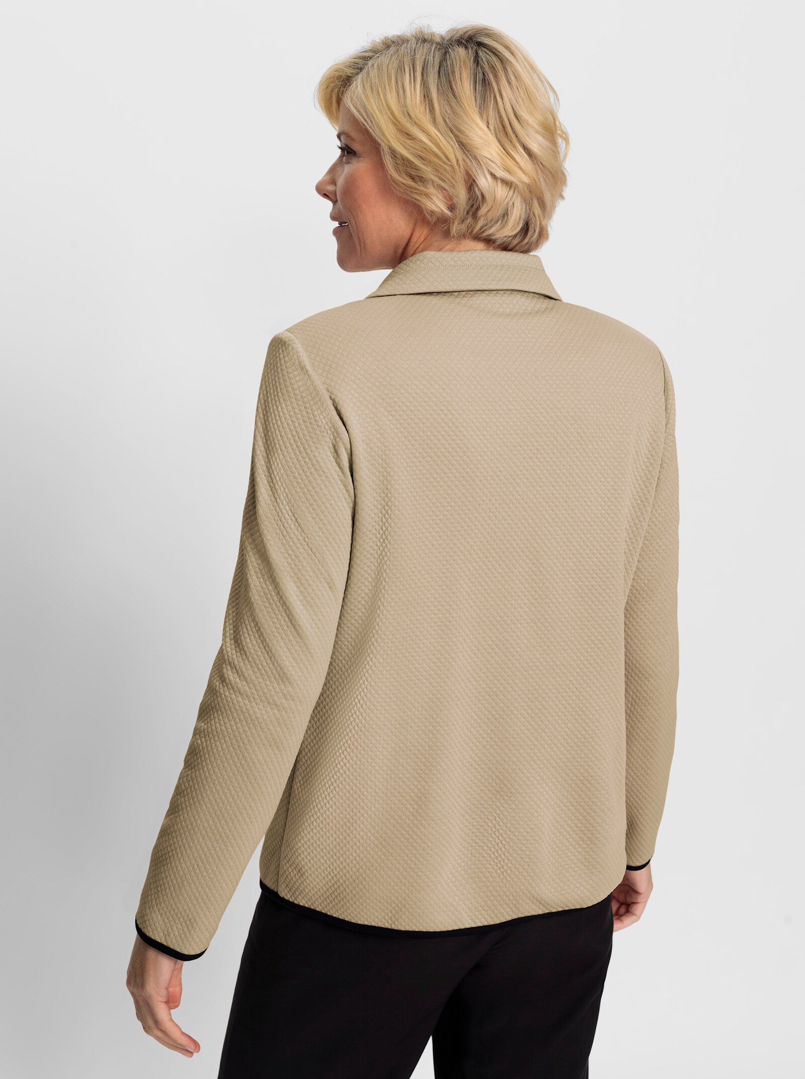 Jerseyblazer in strukturierter Qualität - beige