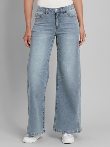 heine 5-Pocket-Jeans mit Glitzersteinchen - blue-bleached