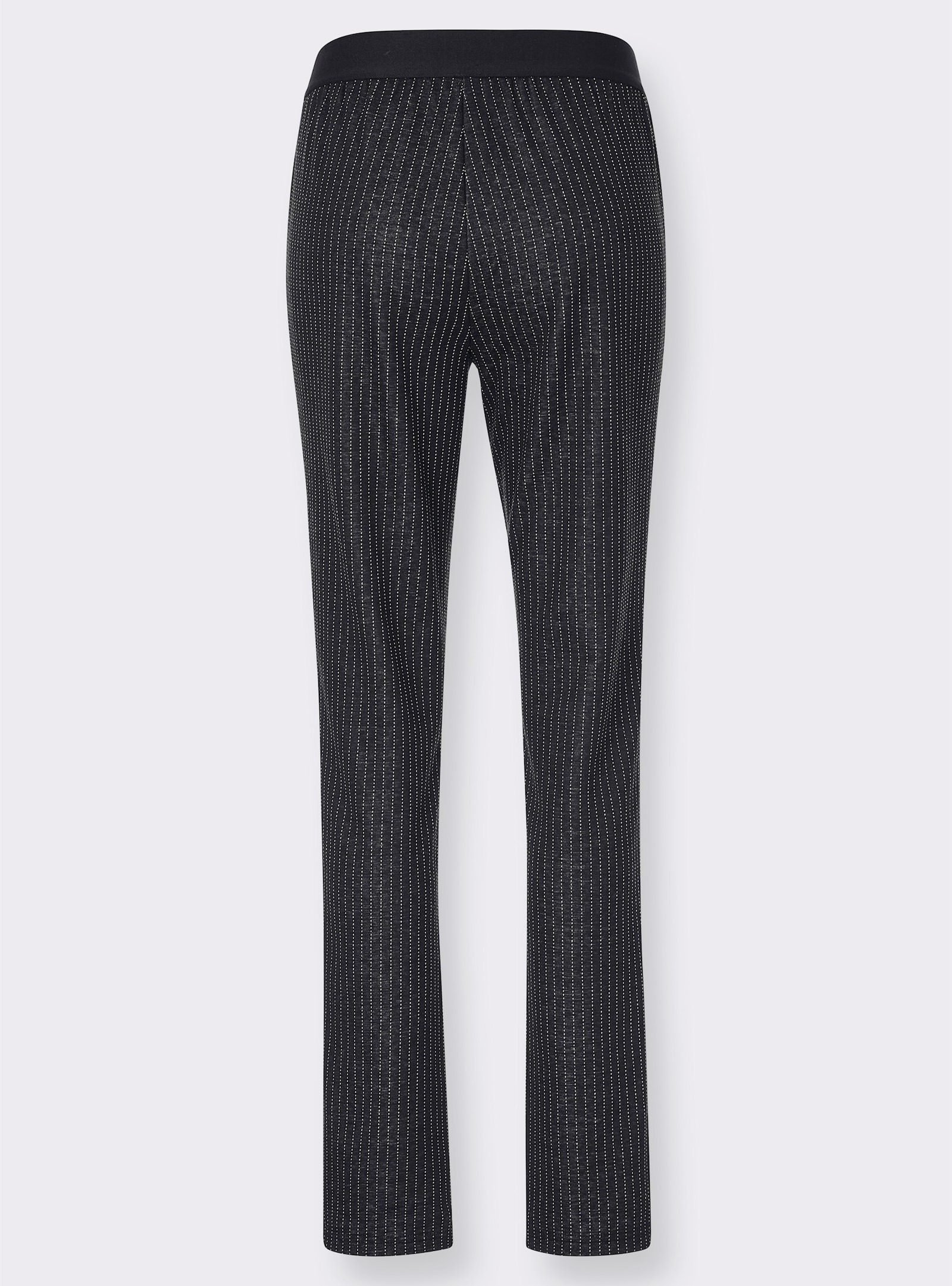 Virkad byxa m kontrastpasspoal i sidan - svart, randig