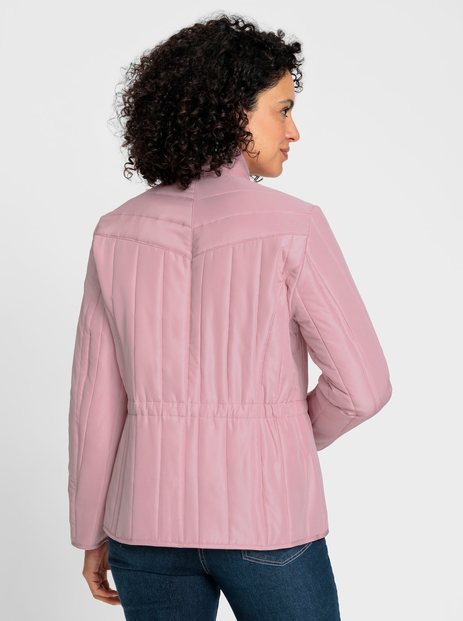 Jacka med längsgående quiltning - hortensia