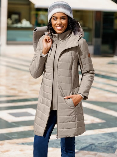 Longjacke in 2-in-1-Optik - taupe