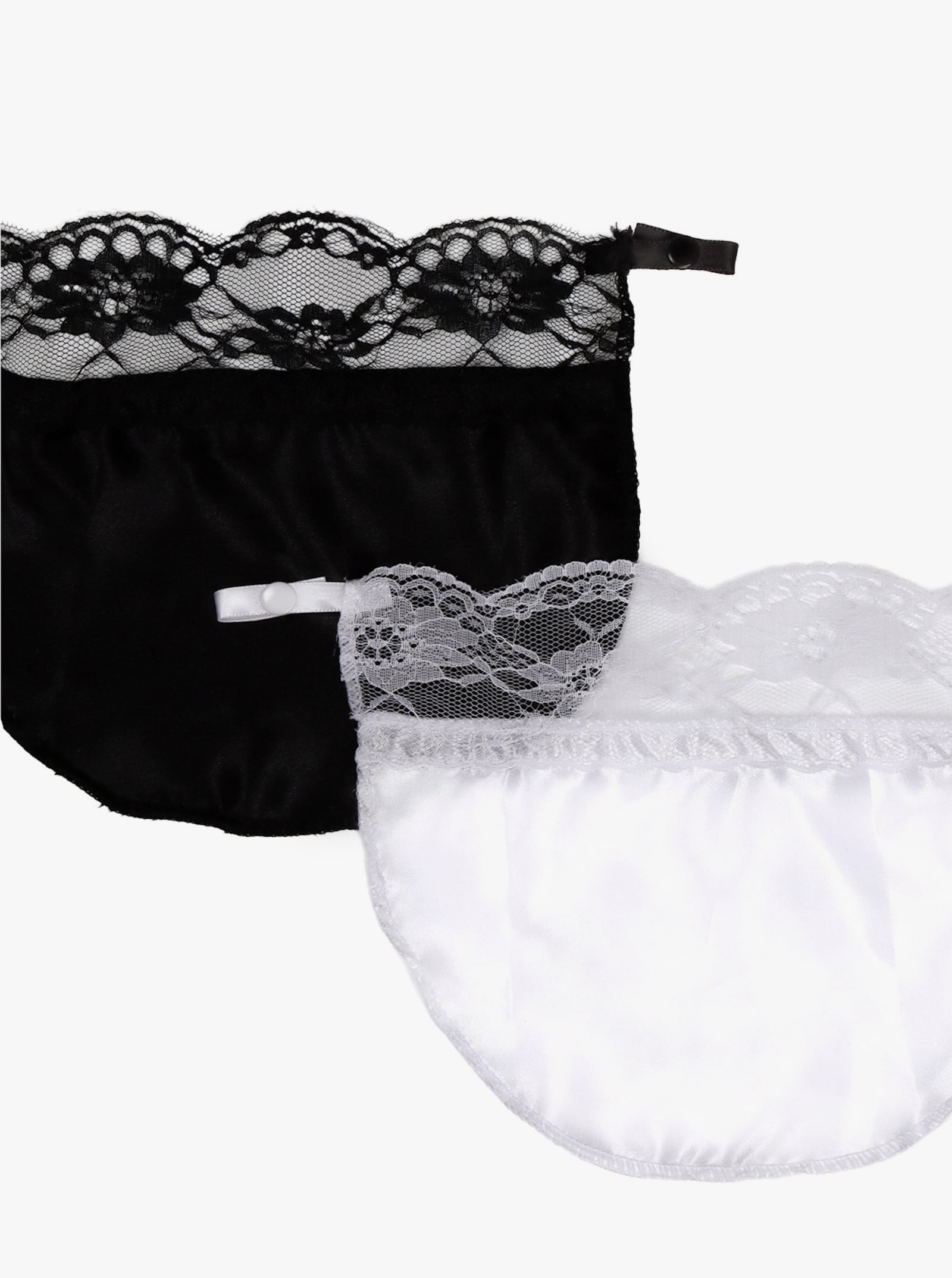 Krajková vsadka do výstřihu - bílá + černá