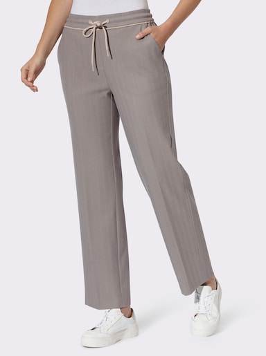 heine Schlupfhose mit Fischgrat-Dessin - grau-beige-gemustert