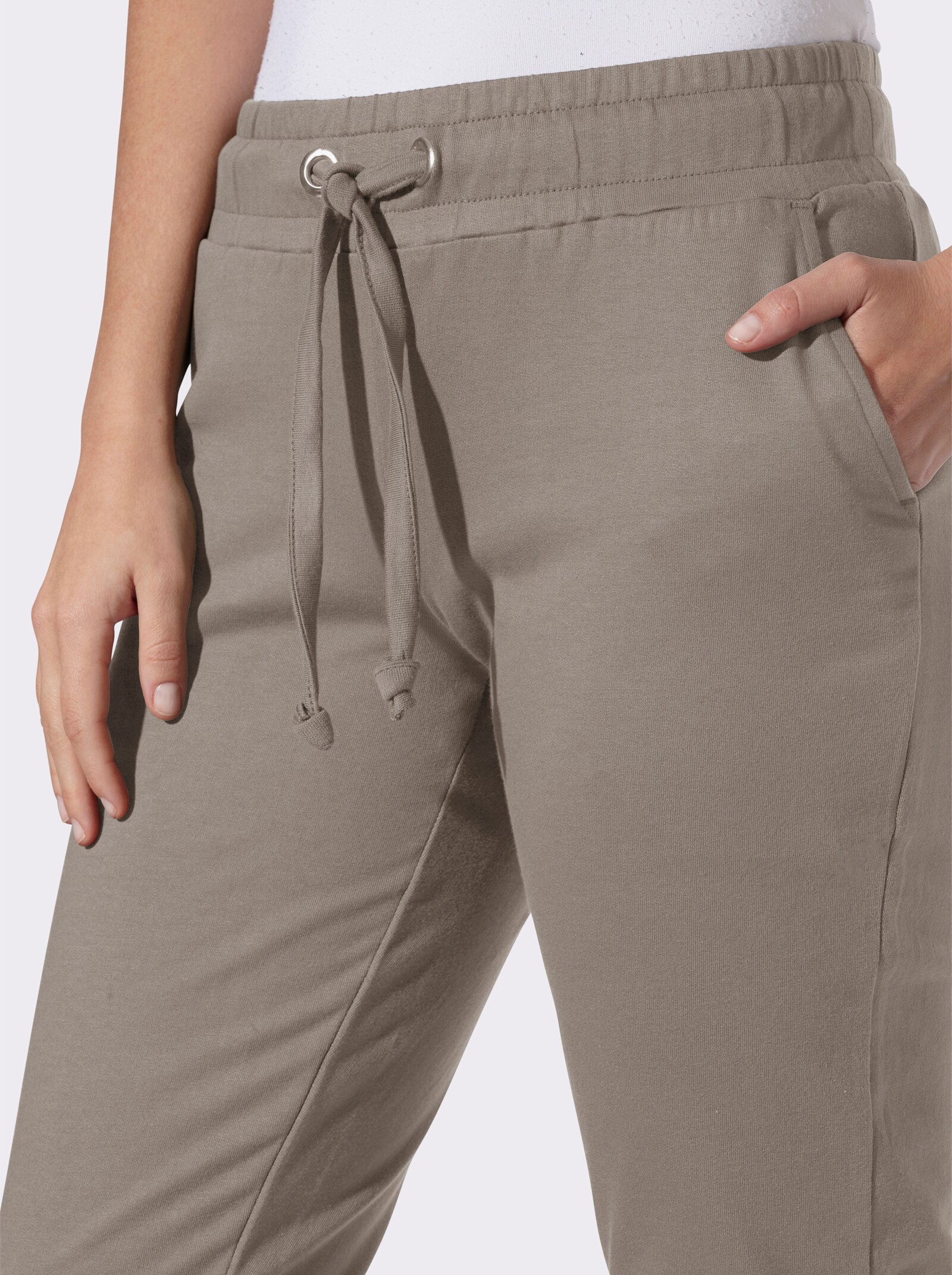 Sweathose mit Rundum-Dehnund - taupe