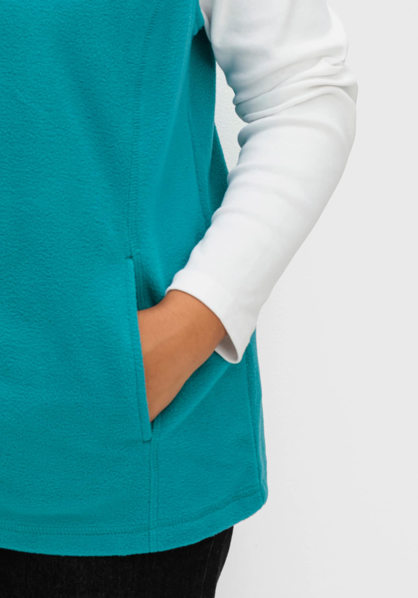 Fleeceweste mit Antipilling-Ausrüstung - petrol