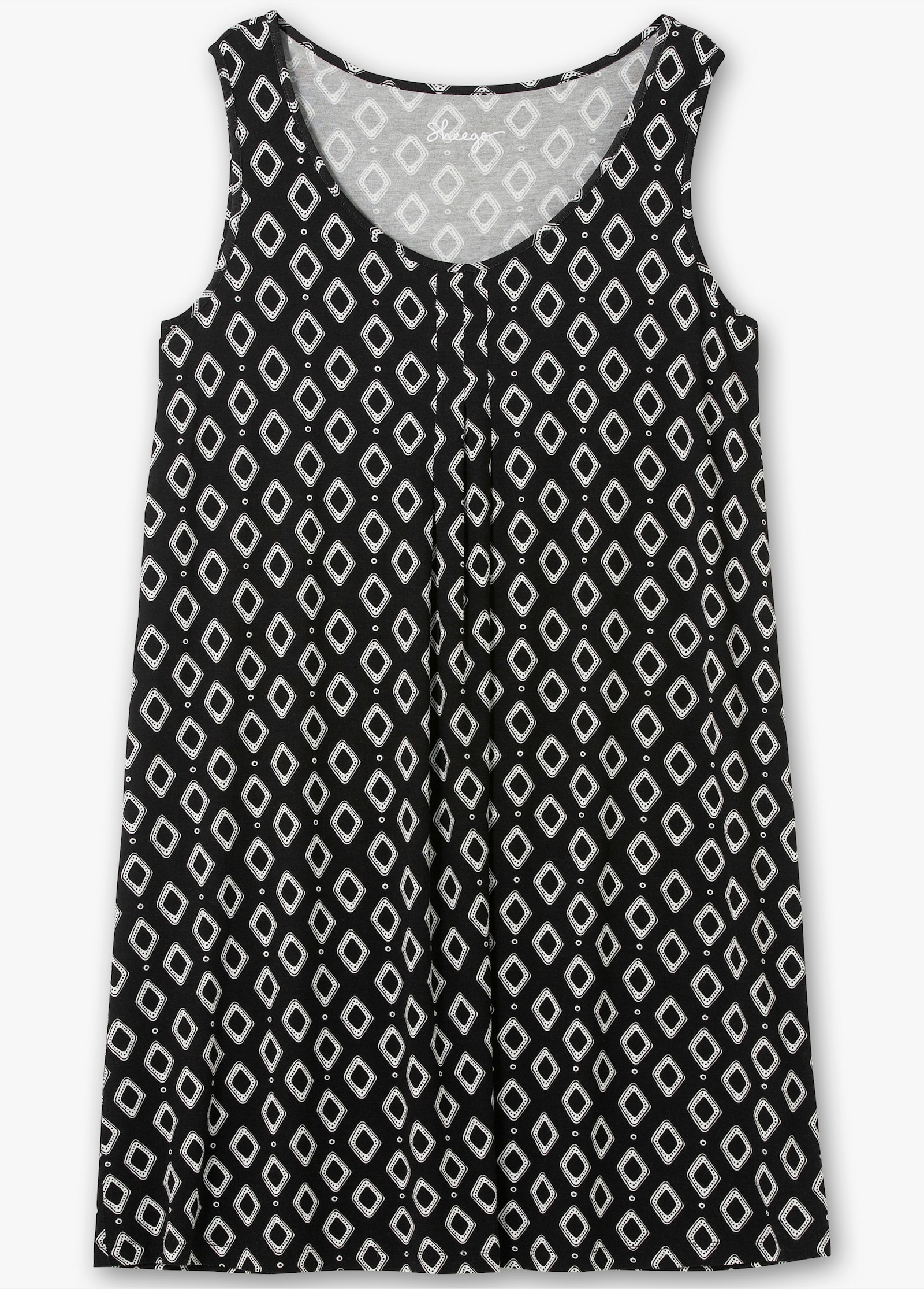 sheego Strandkleid mit Grafikprint - schwarz bedruckt