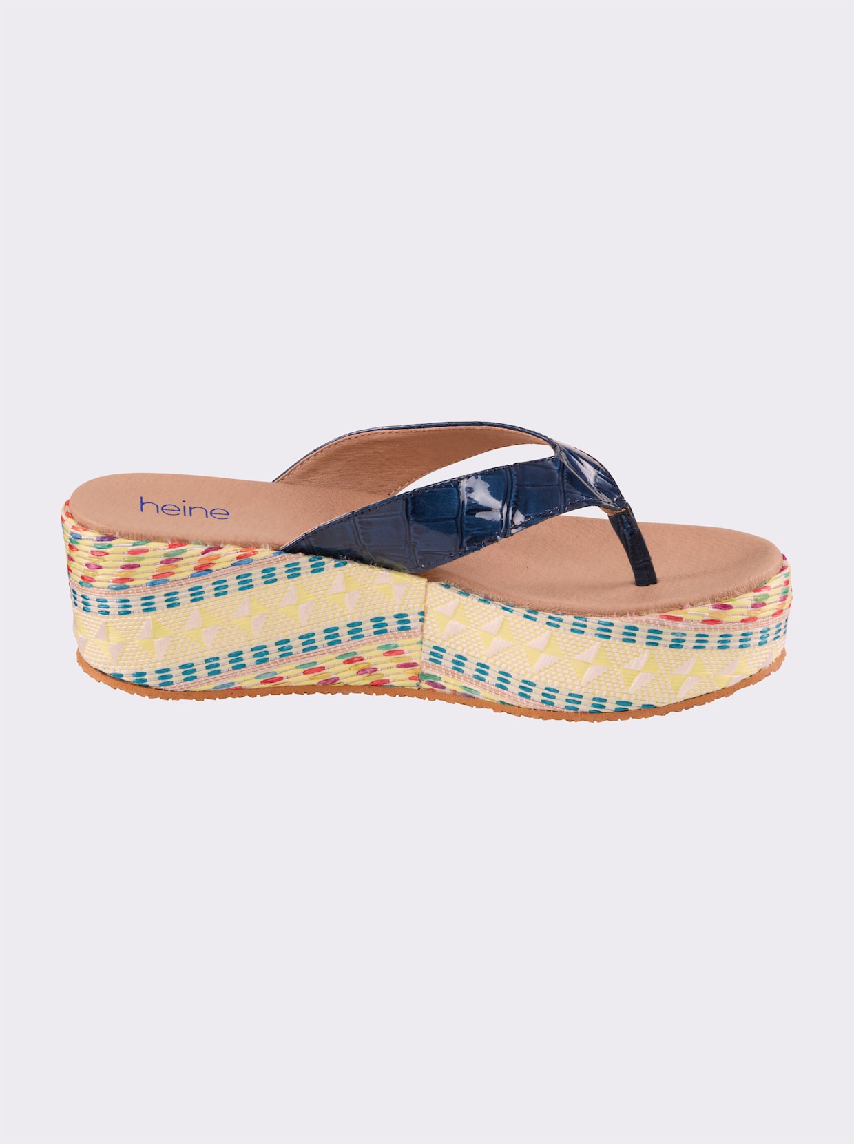 heine Pantolette - blau-beige