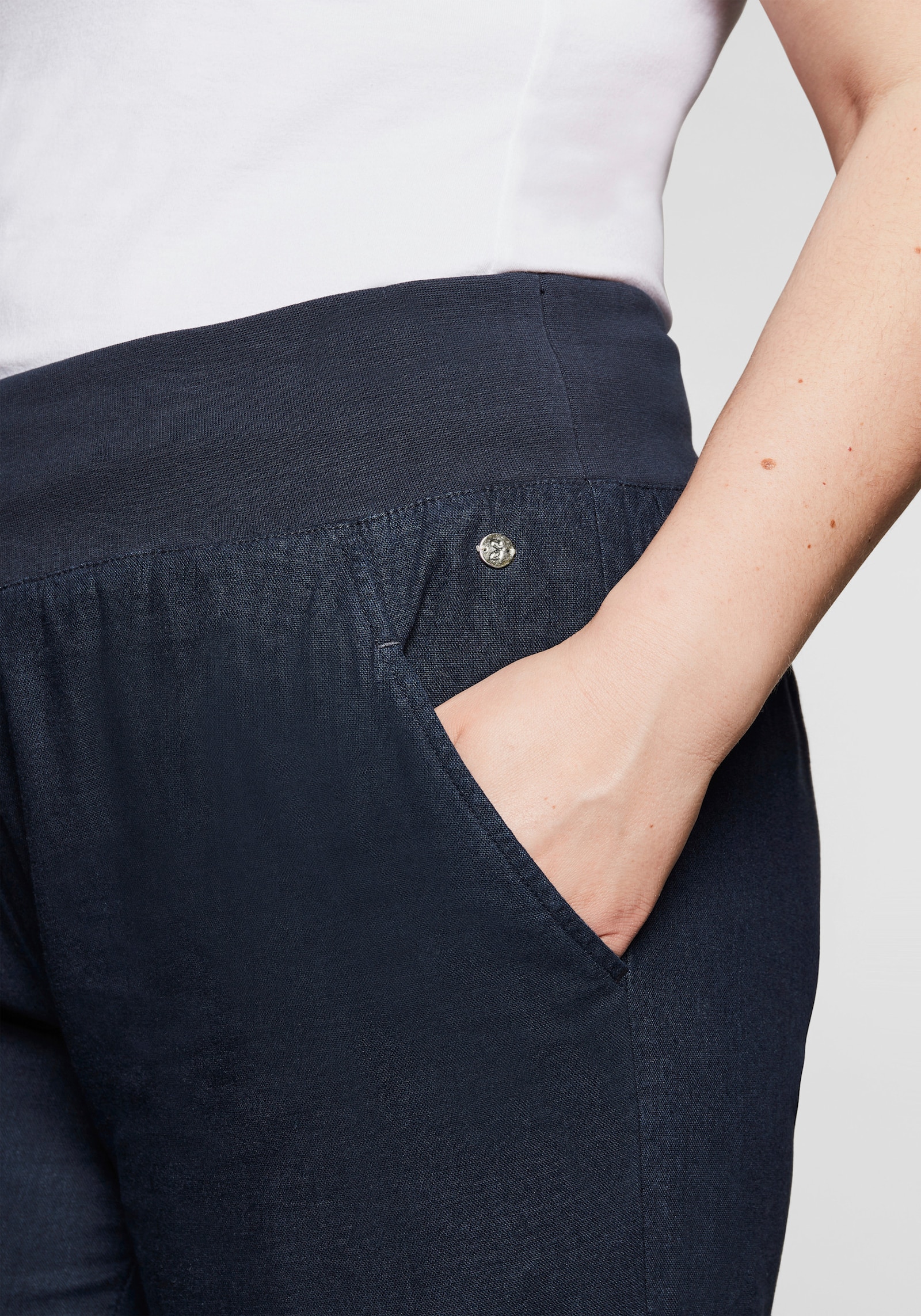 sheego Hose mit extraweitem Beinverlauf - nachtblau