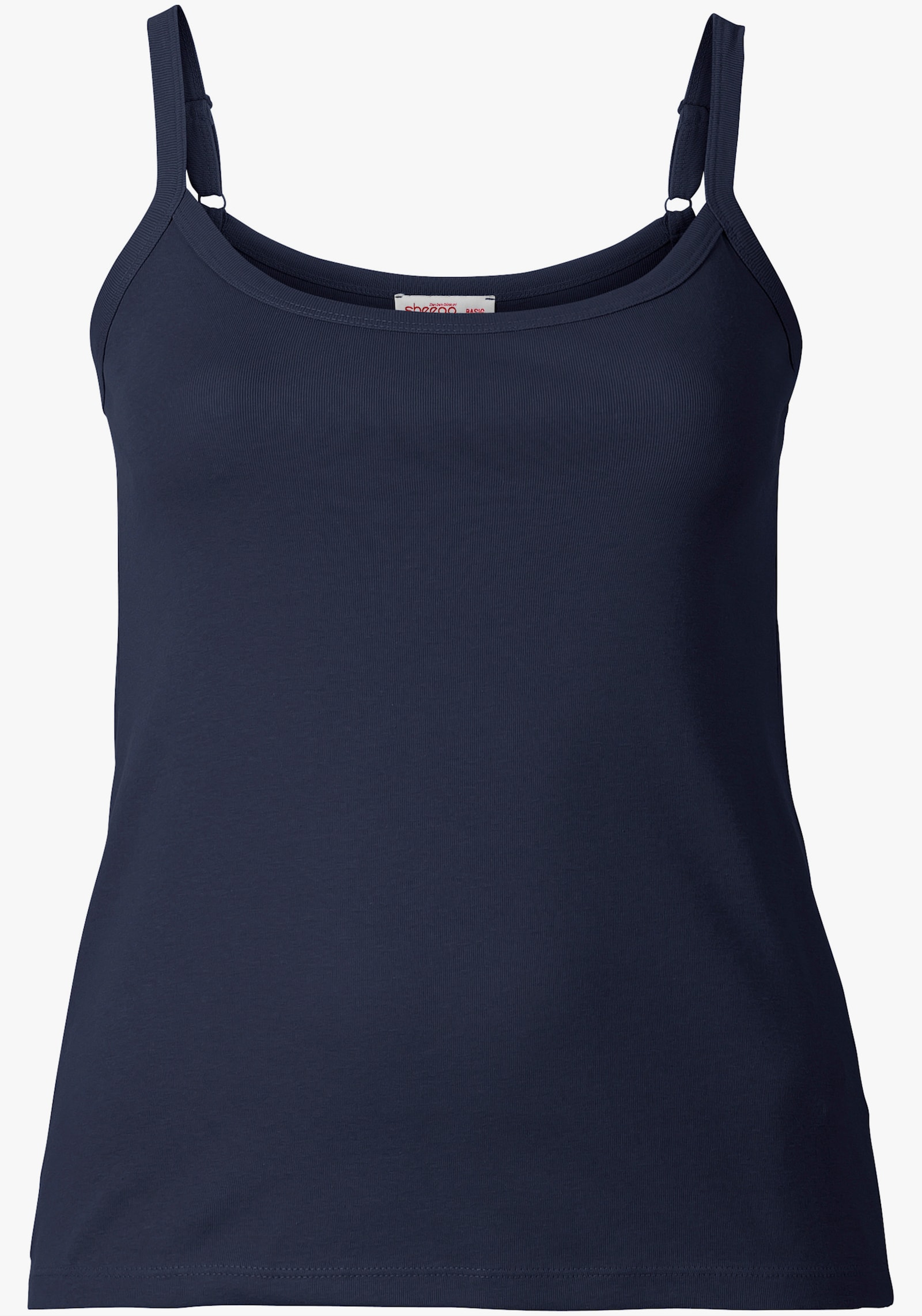 sheego Spaghettitop van ribmateriaal - marine