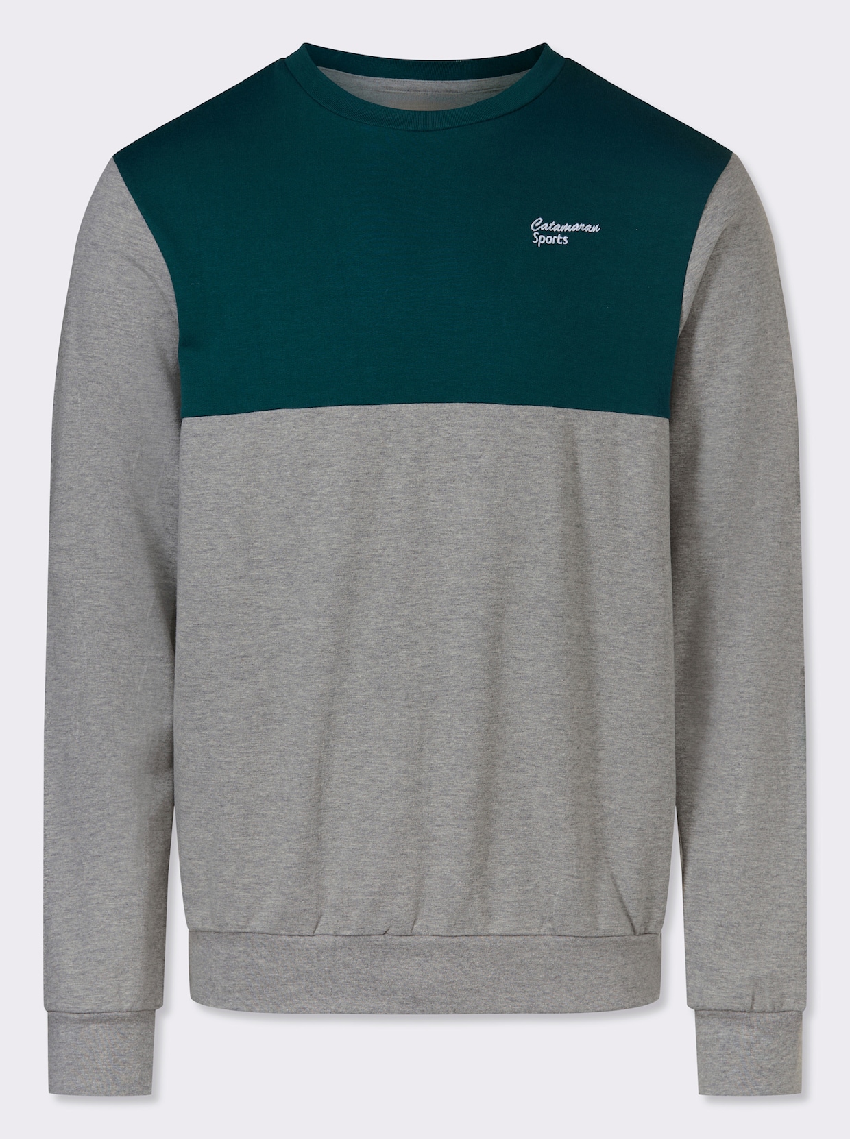 Catamaran Sports Sweatshirt mit Kontrast-Einsatz - grau-meliert
