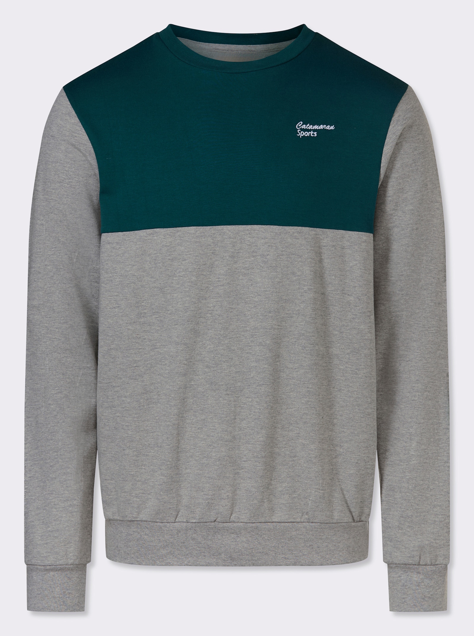 Catamaran Sports Sweatshirt met contrastinzet - grijs gemêleerd