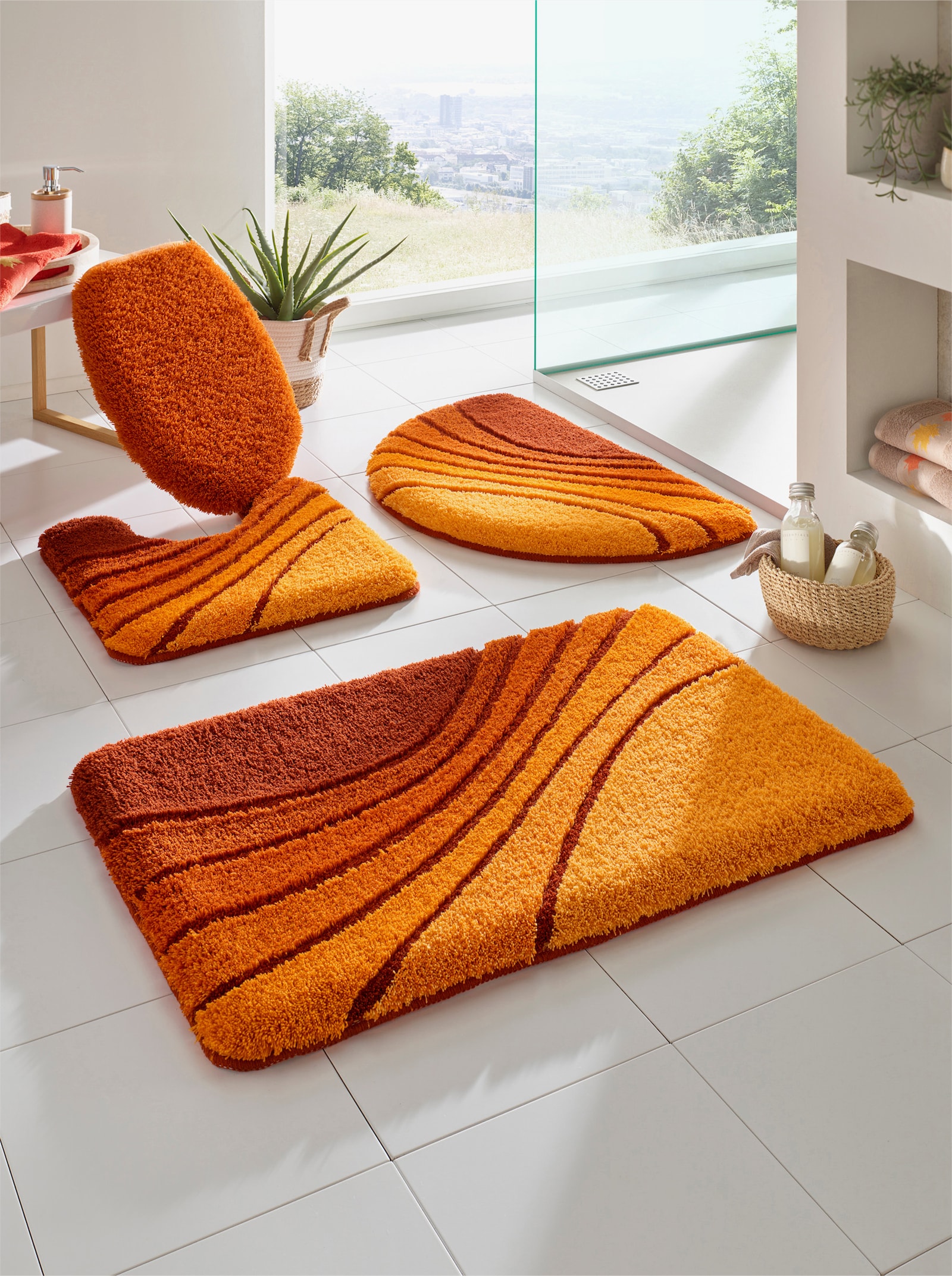 Hagemann Badematte - terra-vanille-gemustert