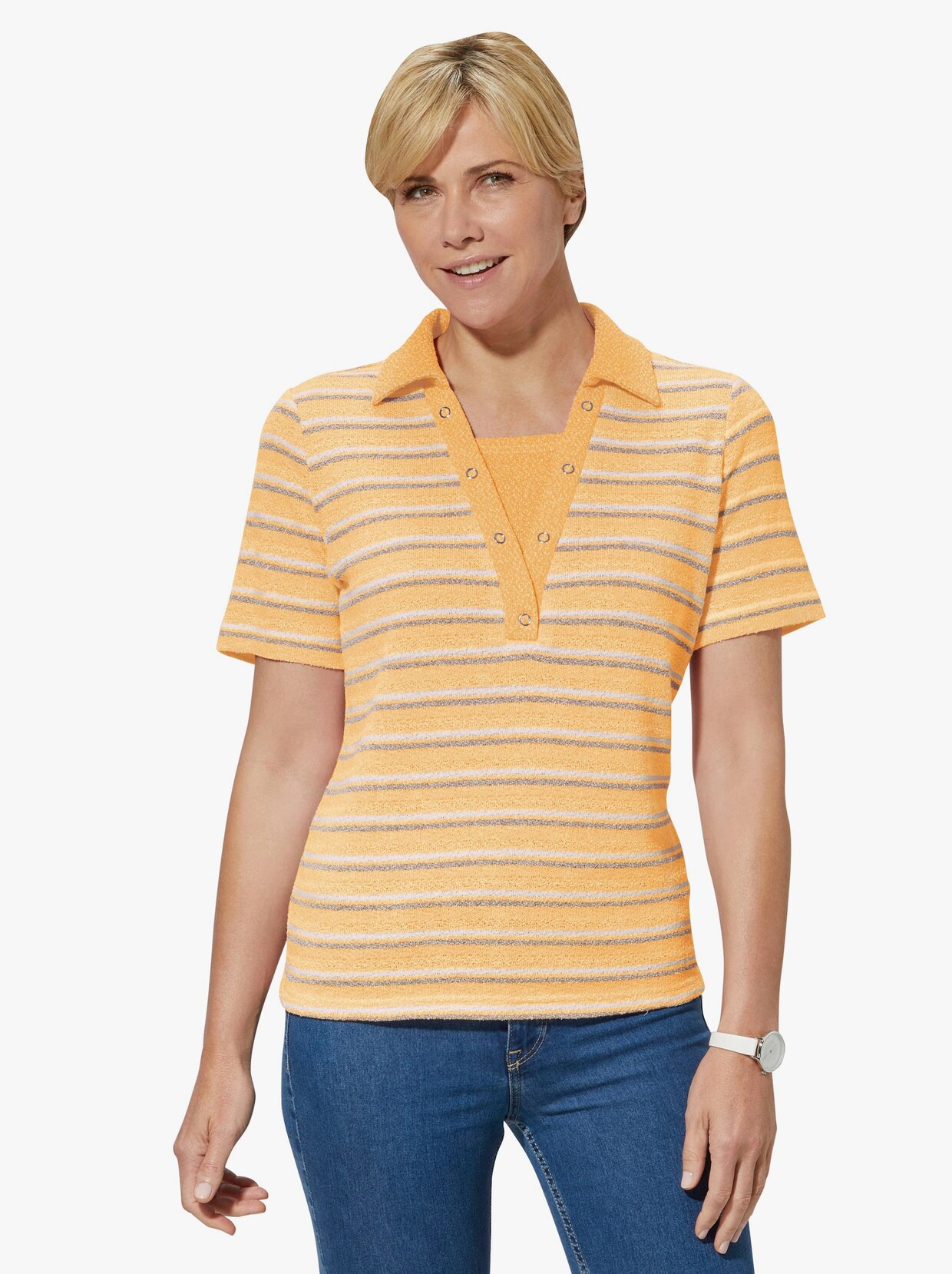 2-in-1-shirt - geel gestreept