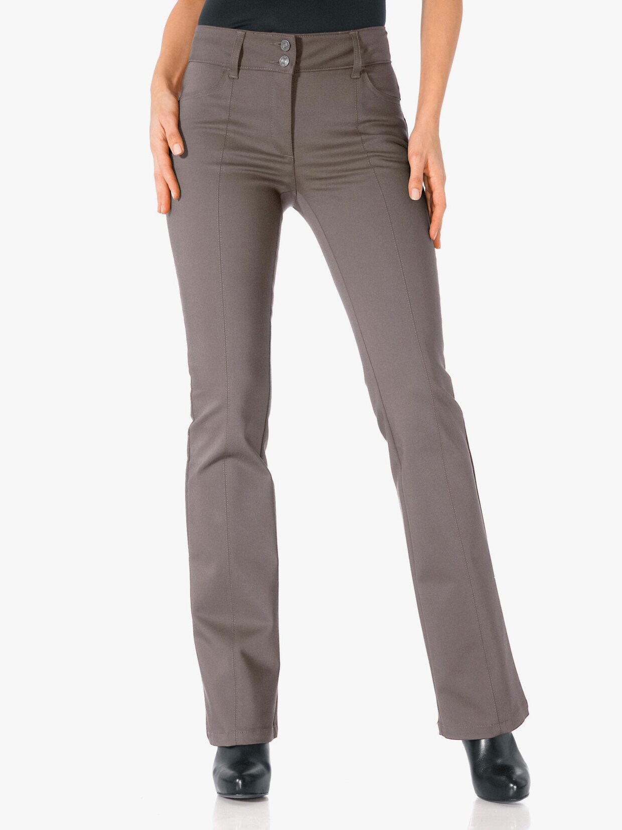 Ashley Brooke Bauchweg-Hose - taupe