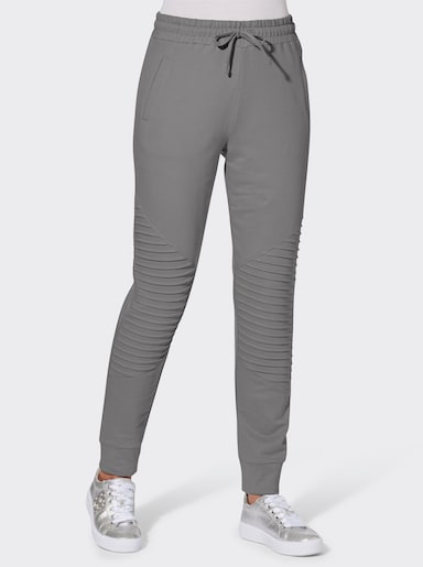 Schlupfhose mit Biesenverzierung - grau