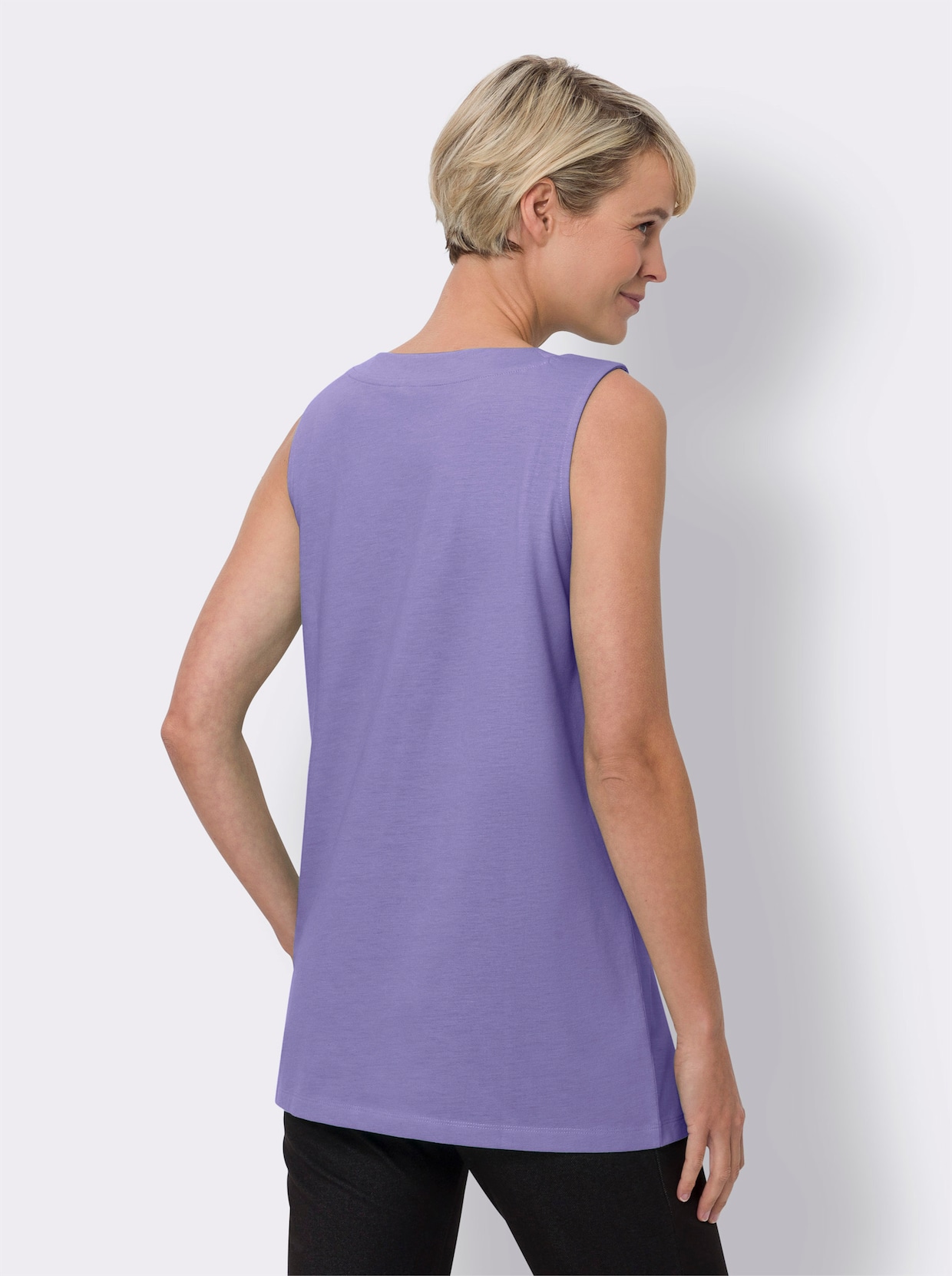 Lange top - lavendel gemêleerd