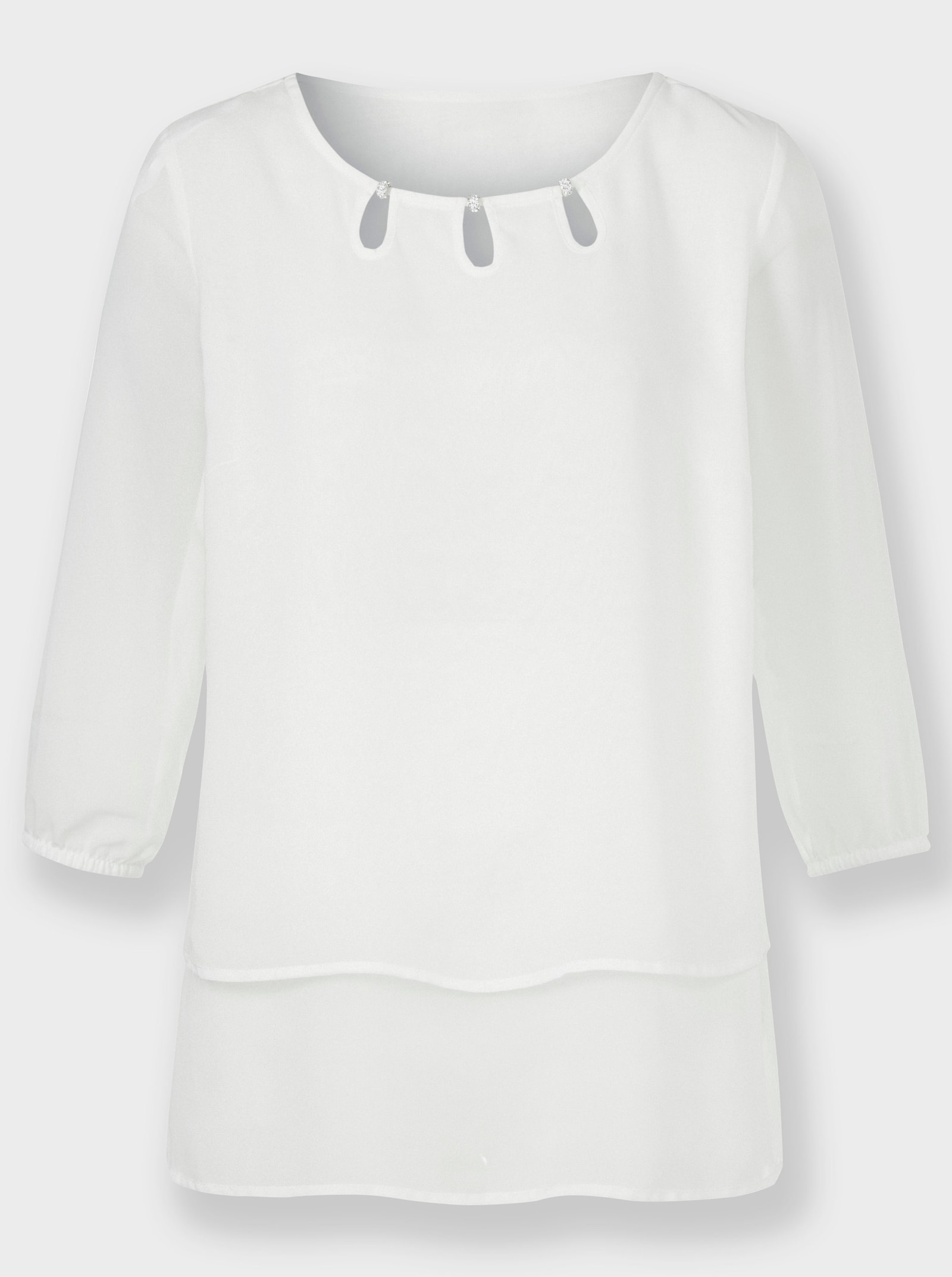 Georgette blouse met cut-outs - ecru