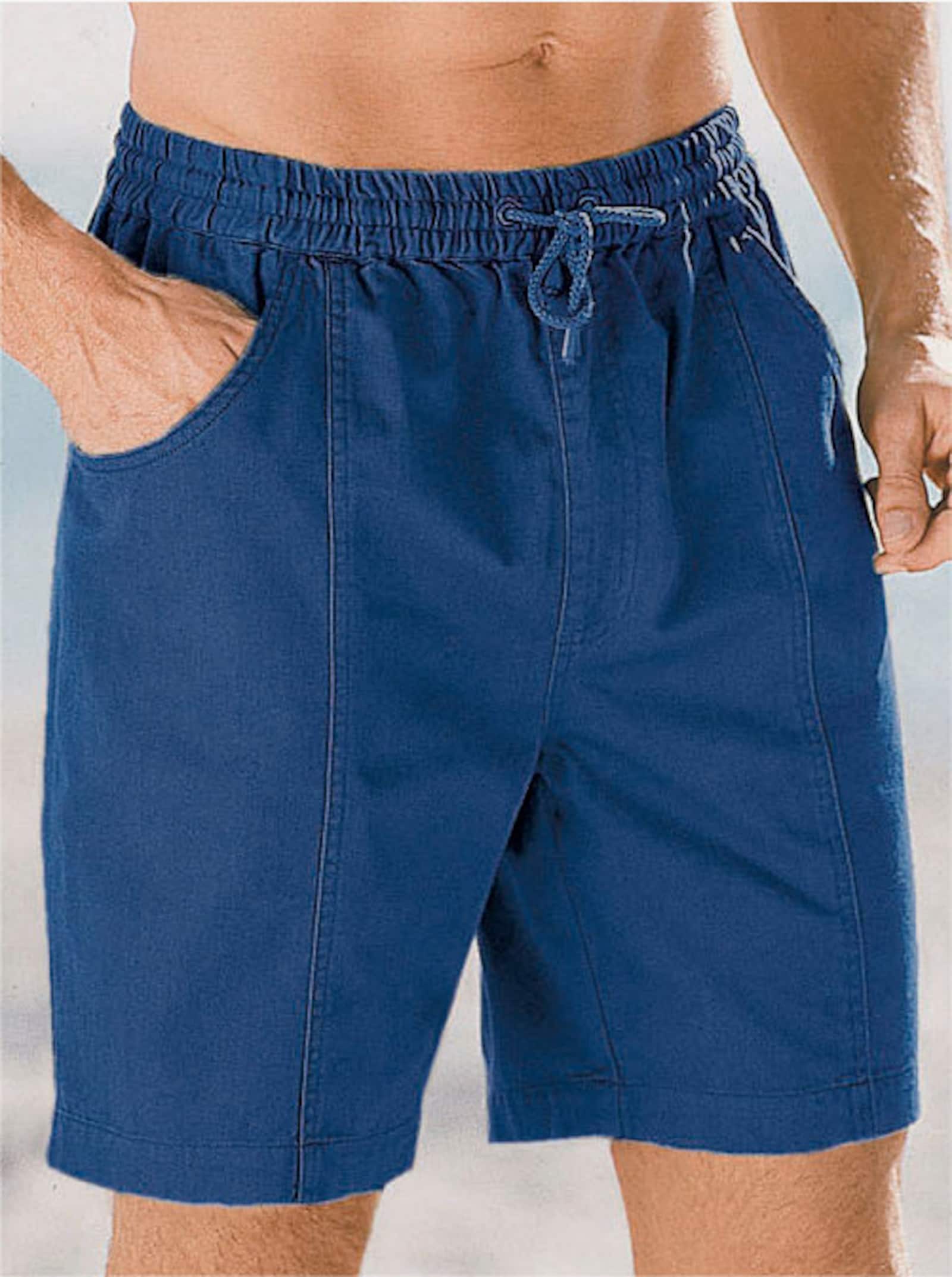 Bermudas med brett resårband - blue-stone-washed