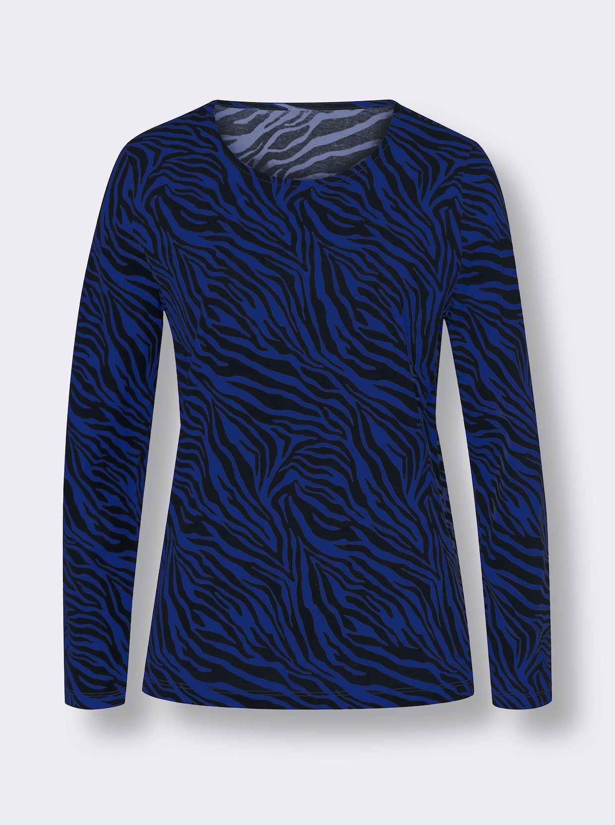 Shirt met lange mouwen - koningsblauw/zwart bedrukt