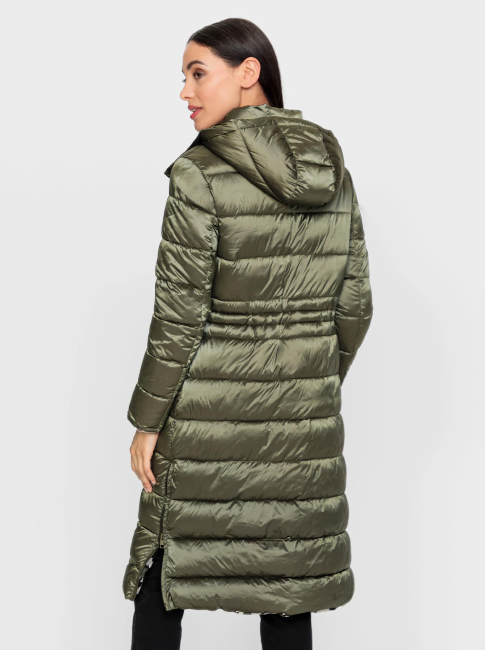 heine Manteau matelassé avec doublure imprimée - kaki