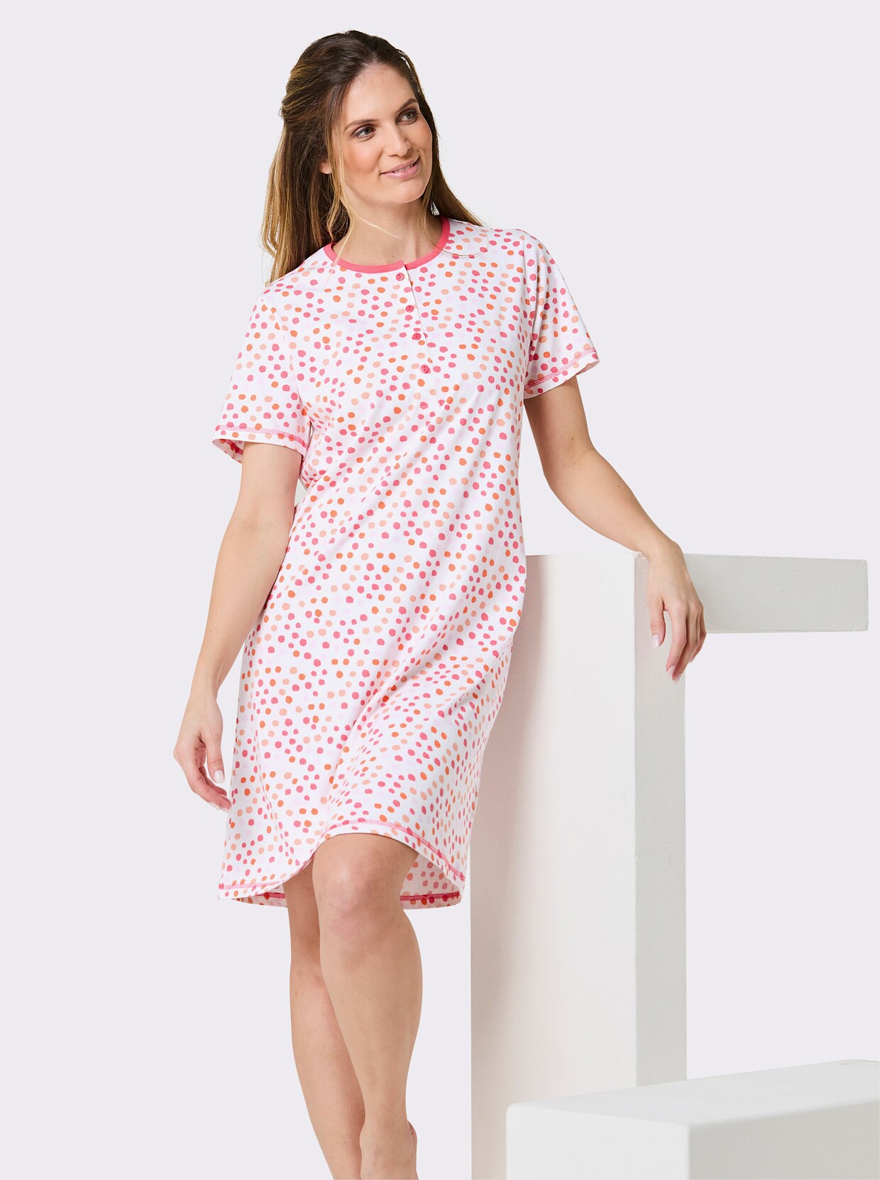 Comtessa Sleepshirt - weiß-flamingo-bedruckt