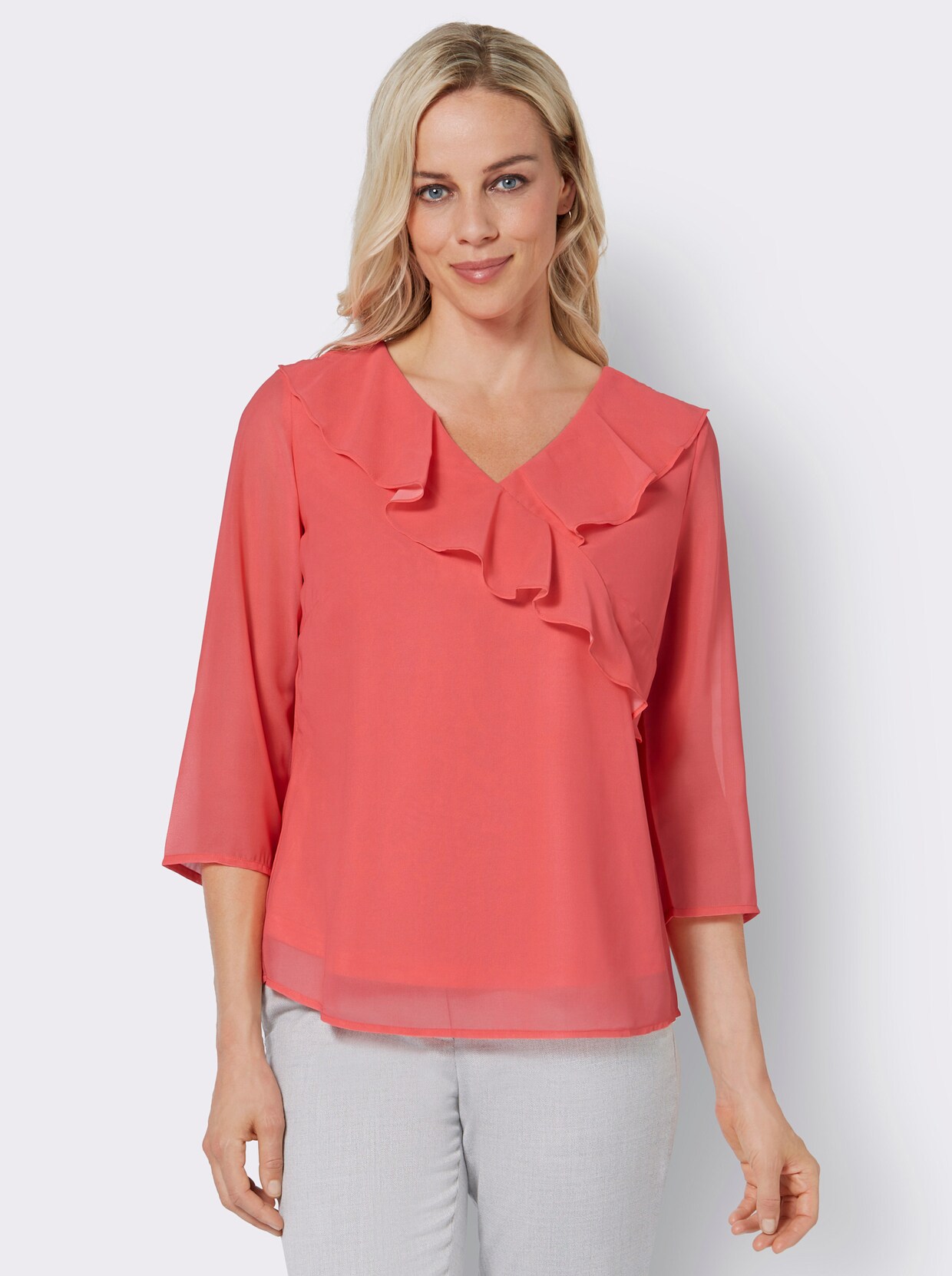 Comfortabele blouse - koraal
