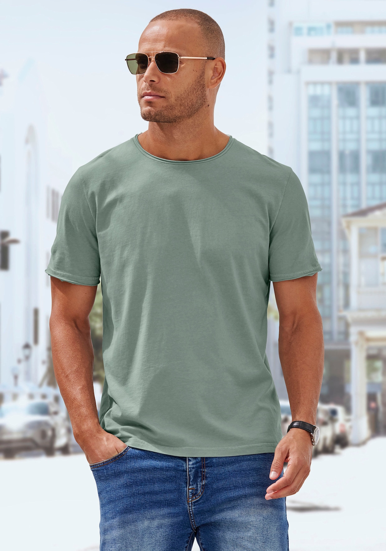 T-Shirt - blau / mint