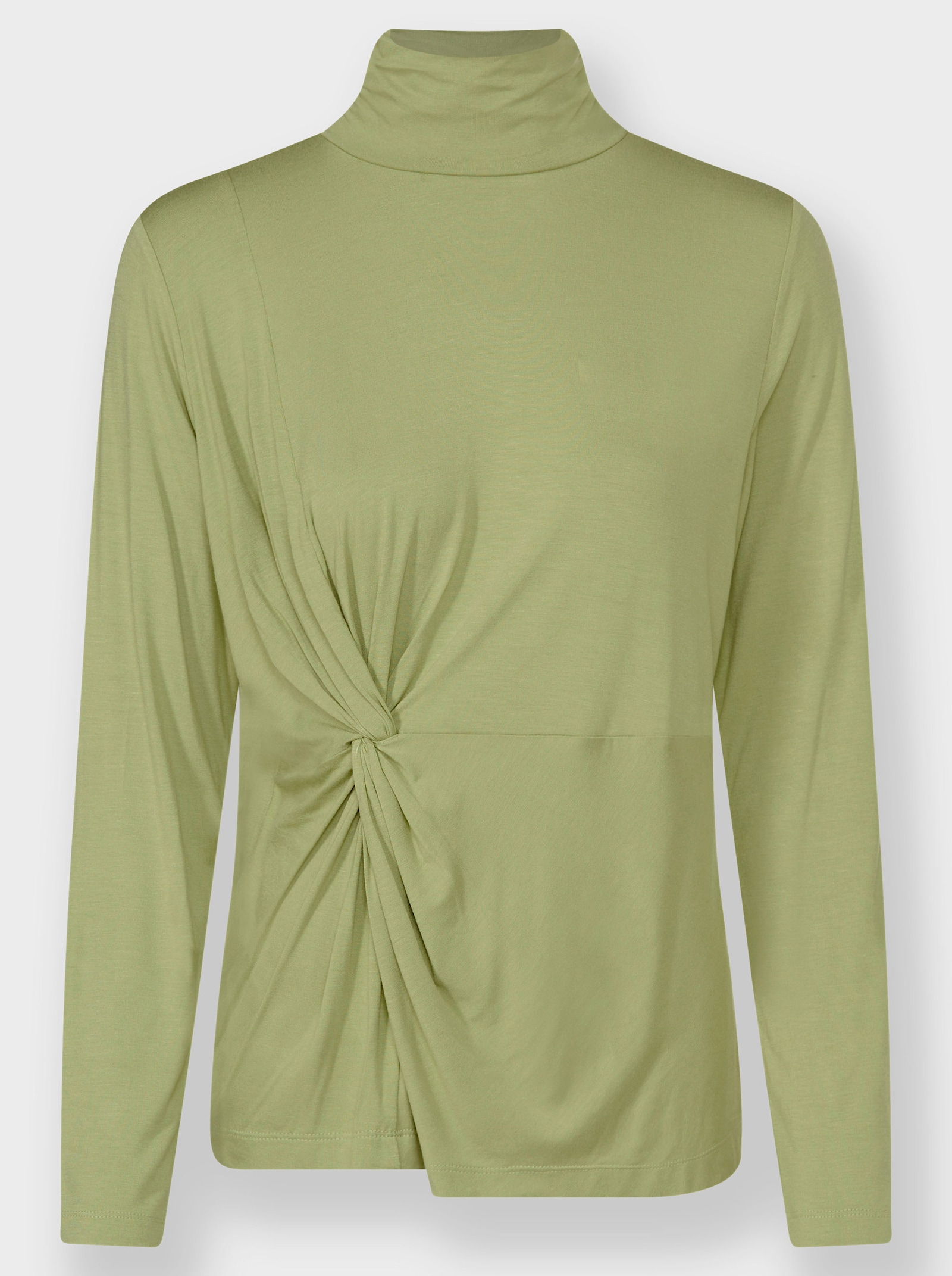 Stehkragenshirt mit Knoten-Detail - schilf