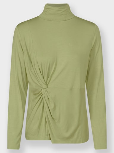 Stehkragenshirt mit Knoten-Detail - schilf