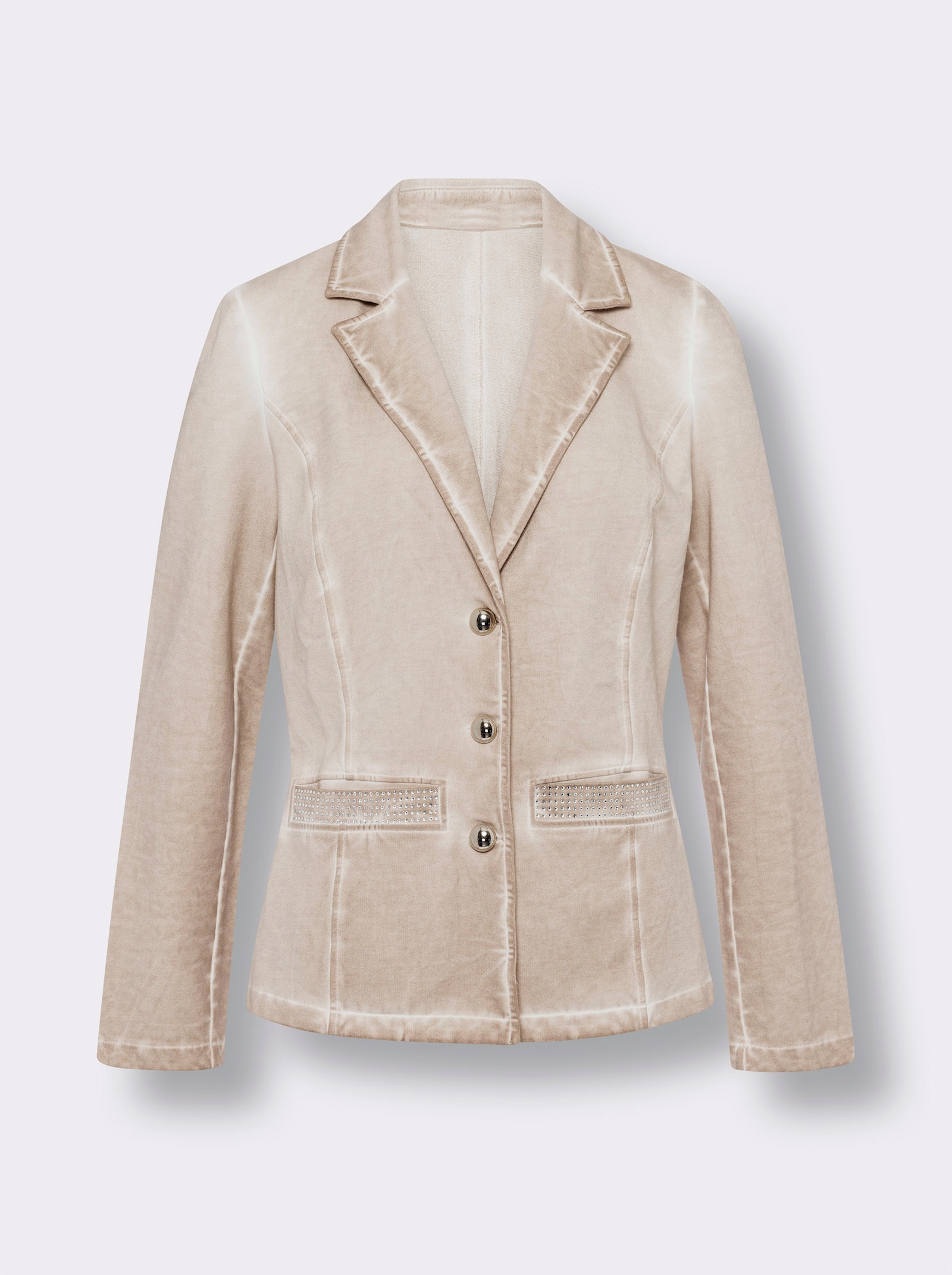 heine Sweatblazer mit Ziersteinen - beige