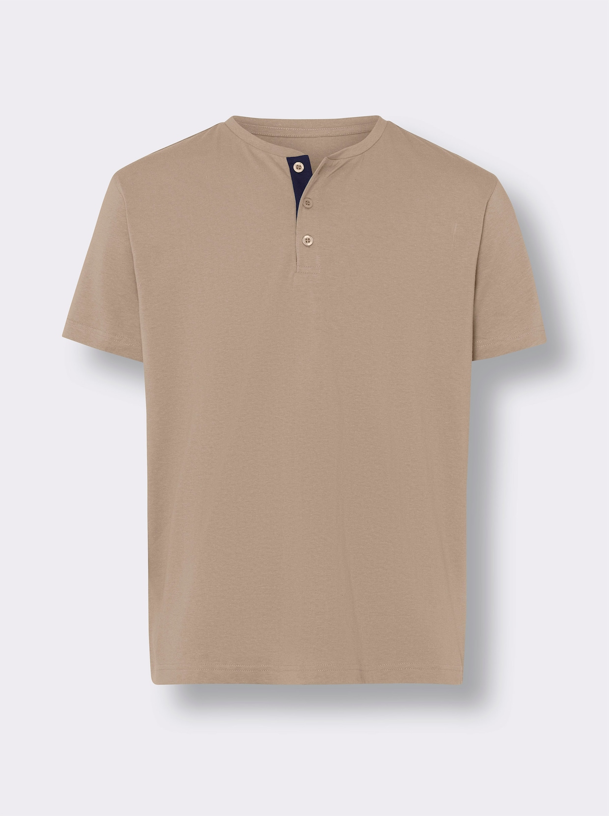 Rundhals-Shirt - beige