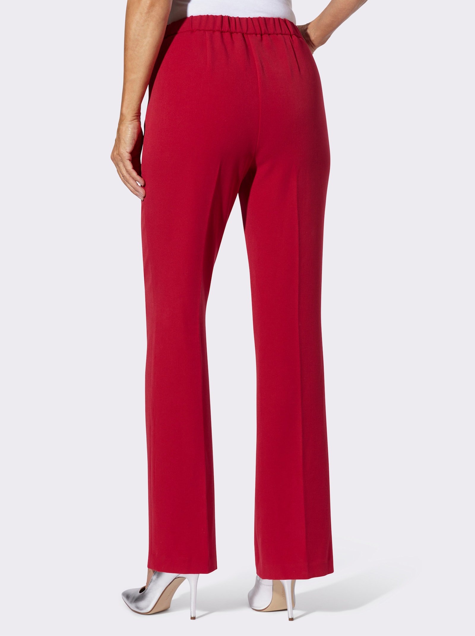 Anzughose mit Dehnbund - rot