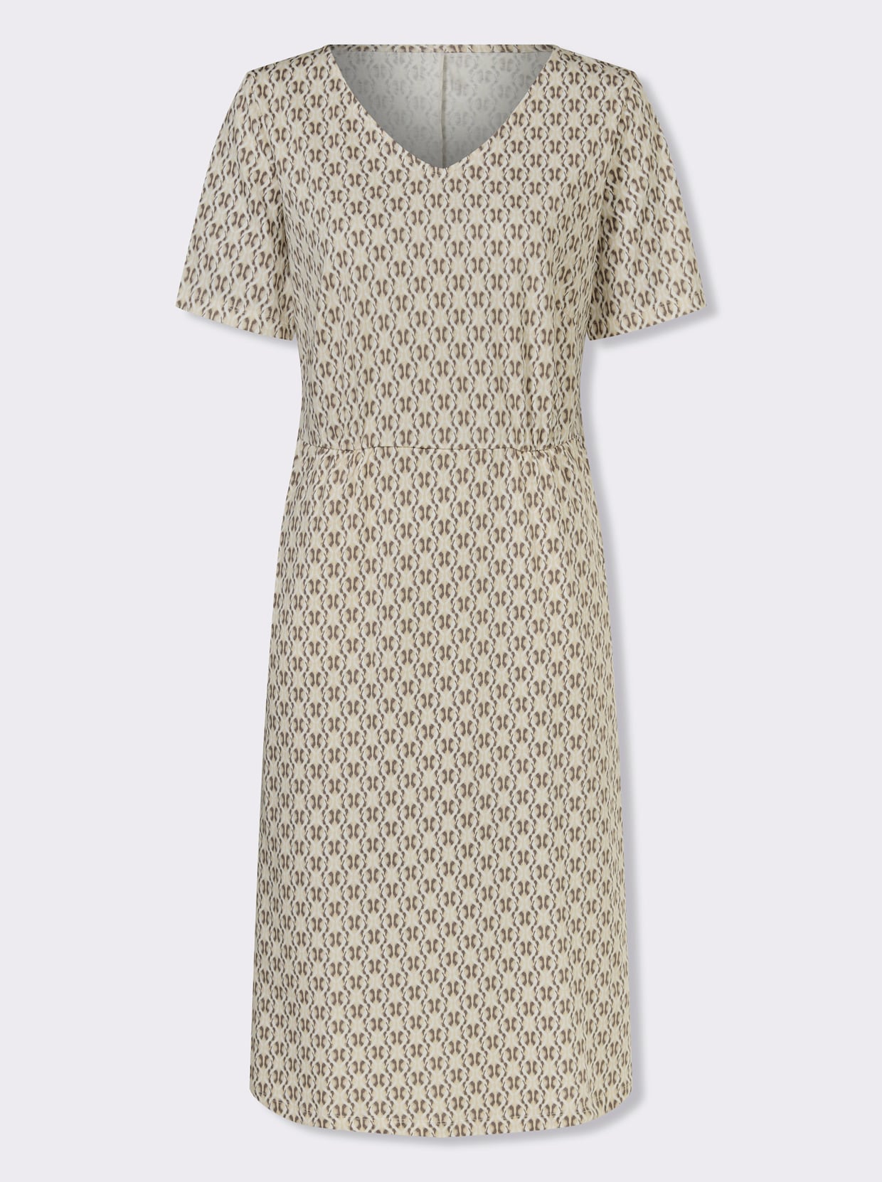Jerseykleid - sand-dunkeltaupe-bedruckt
