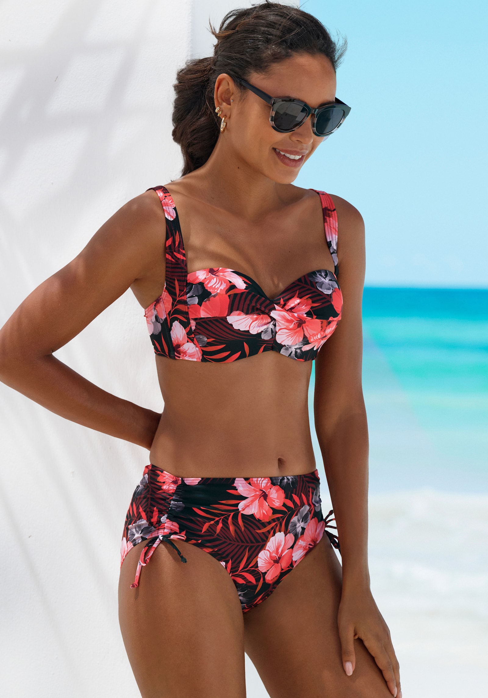 LASCANA Bügel-Bandeau-Bikini-Top - oliv-orange