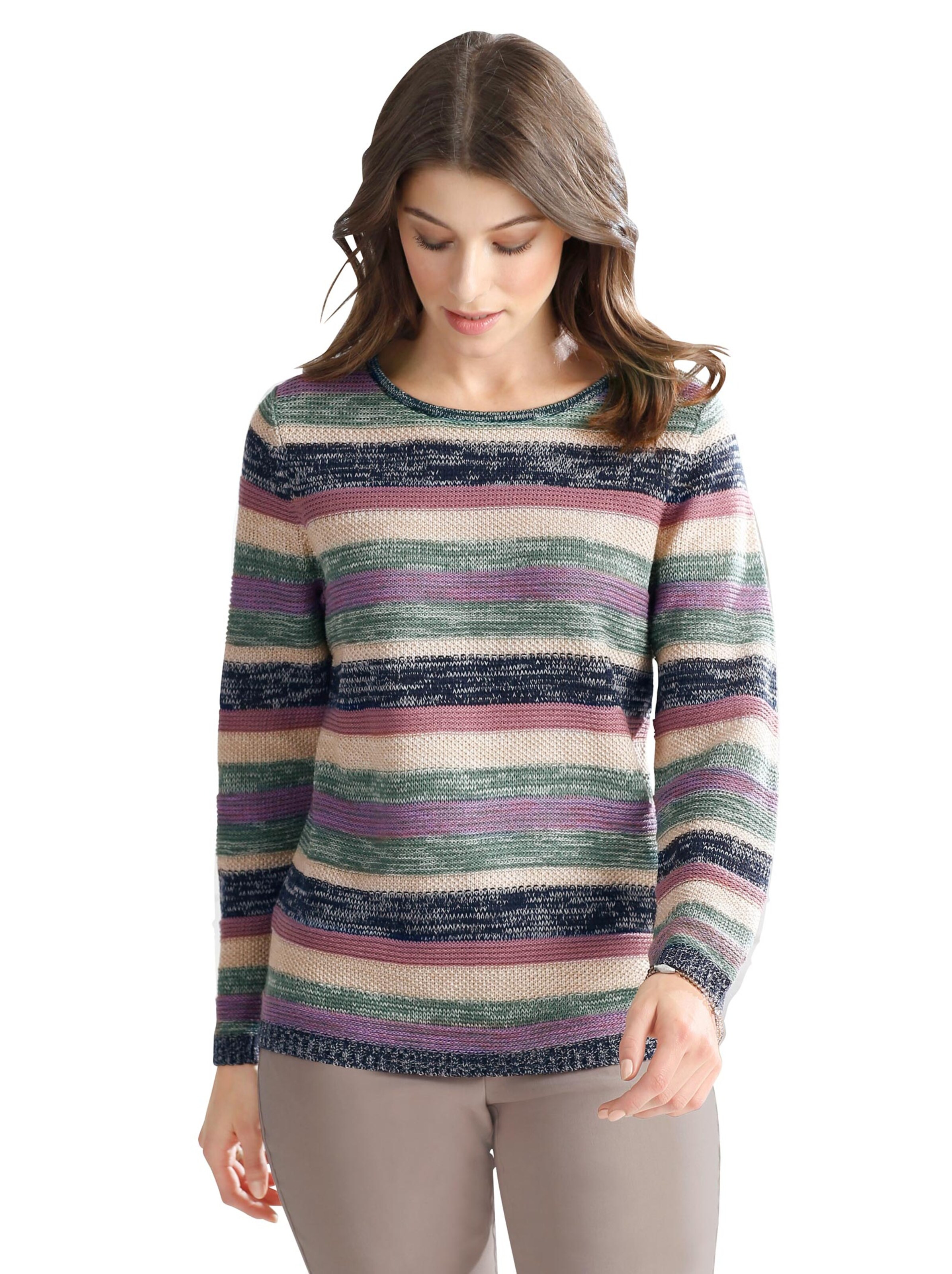 Pullover - rosenholz-geringelt