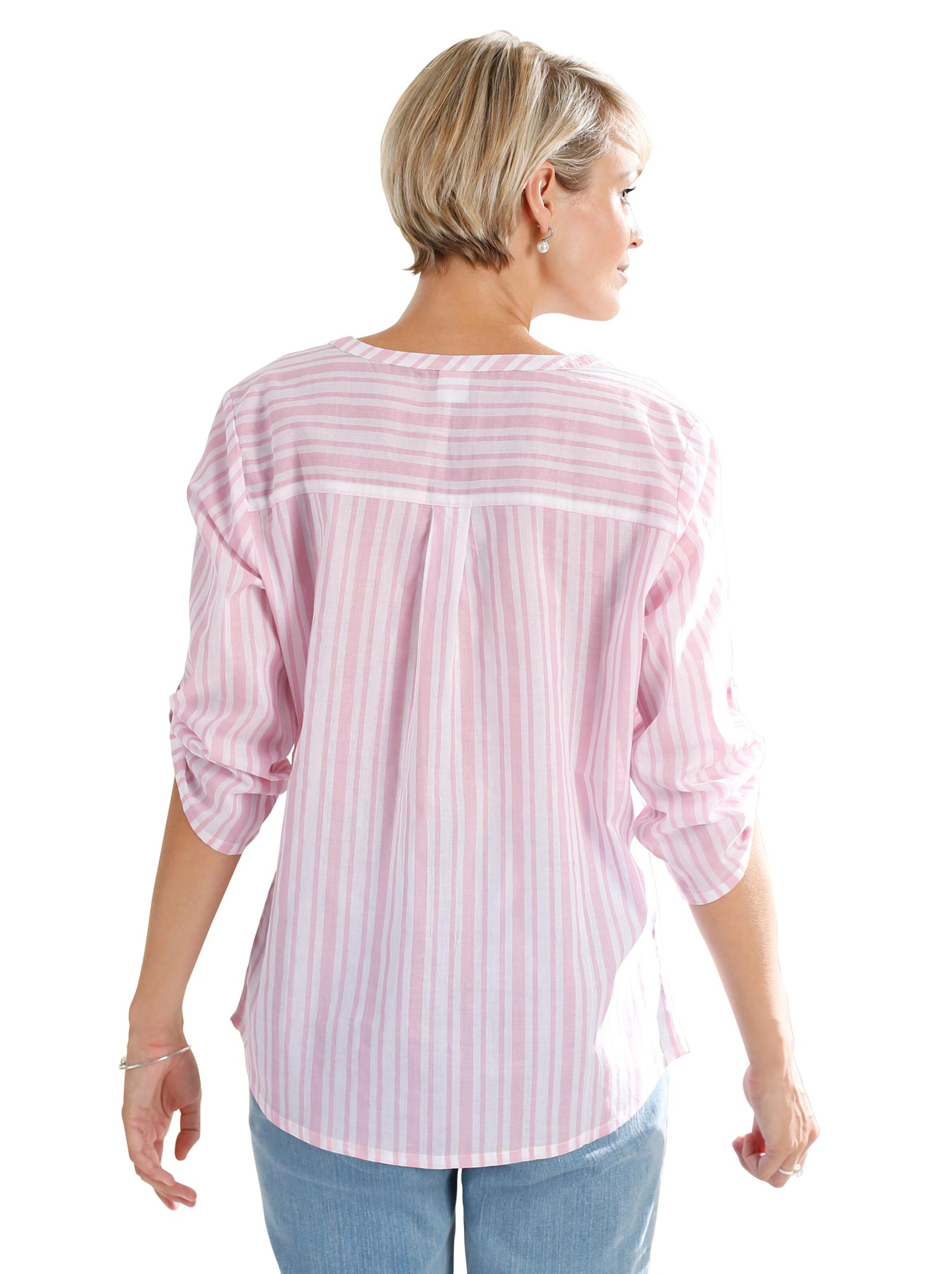 Bluse - rosé-geringelt